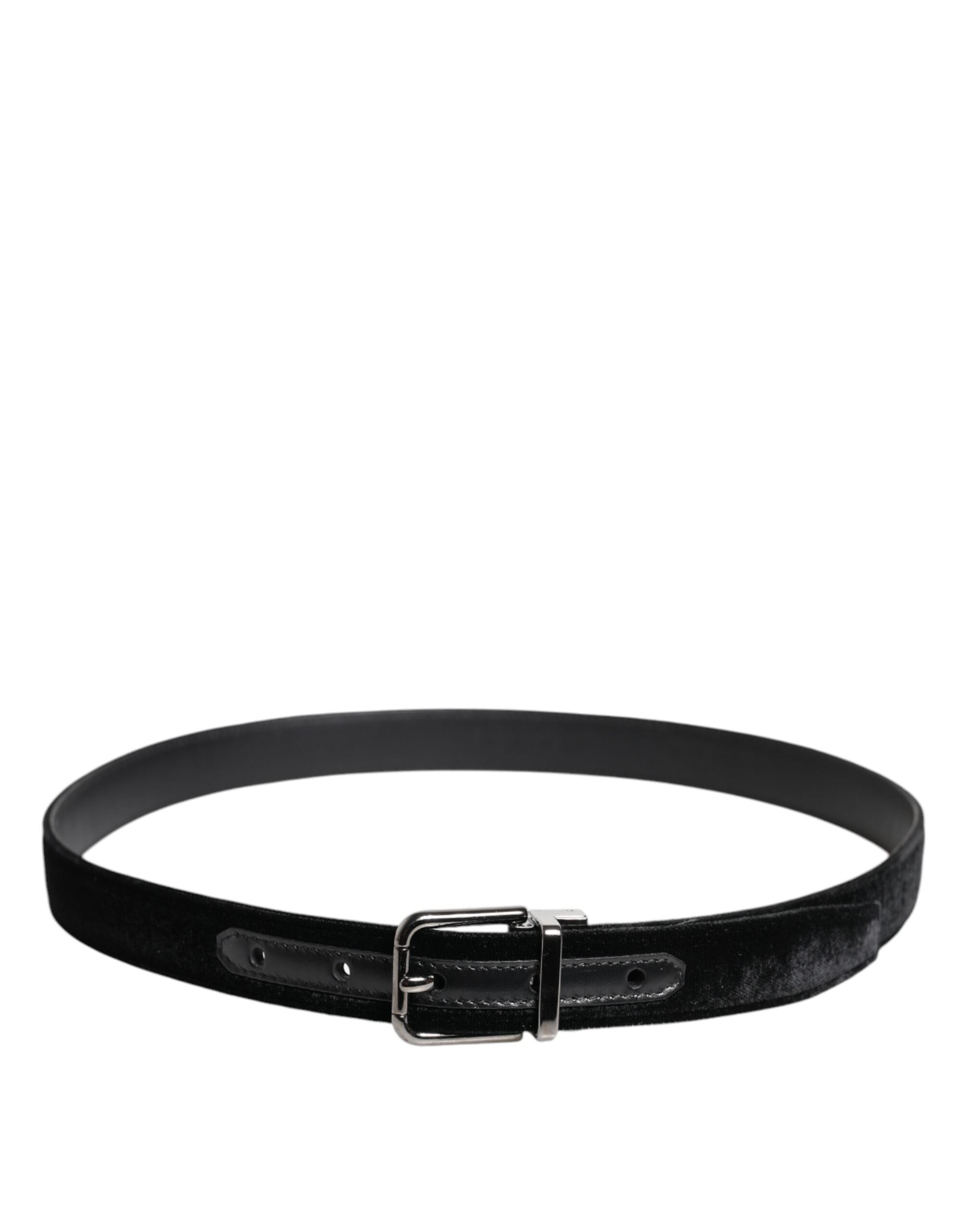 Dolce & Gabbana svart läderbälte med metallspänne och klassiskt spänne