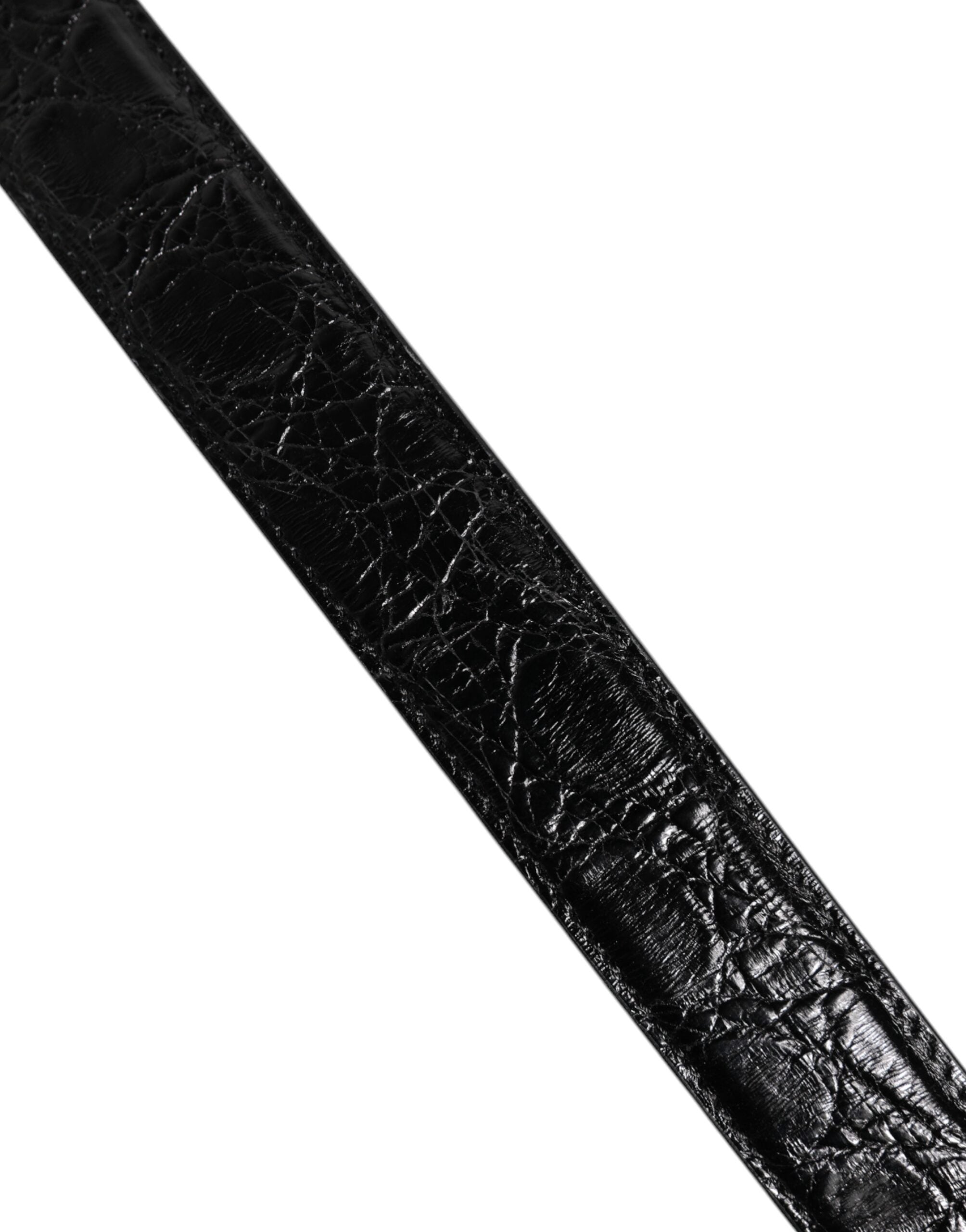 Dolce & Gabbana svart axelrem i alligatorläder