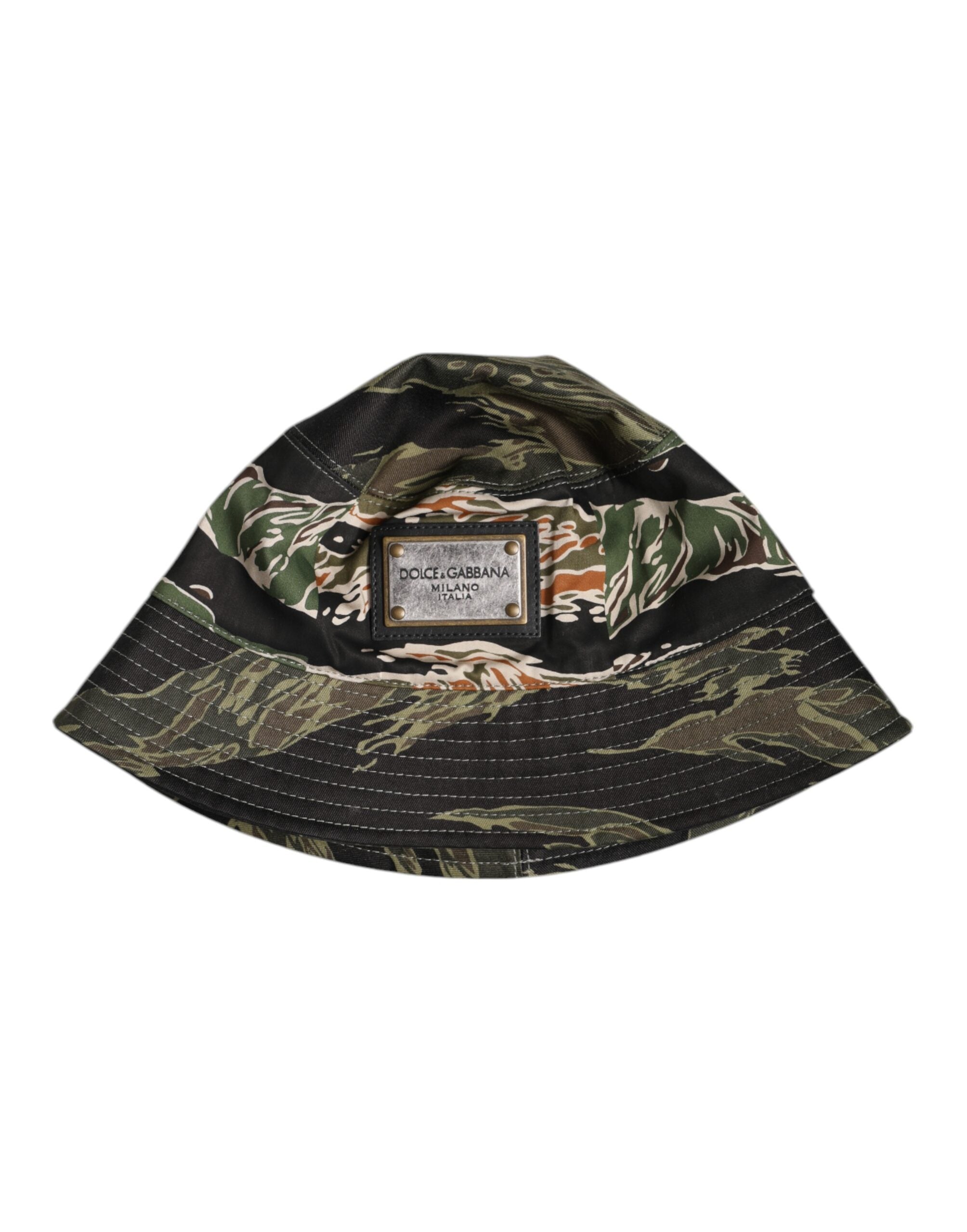 Dolce & Gabbana Flerfärgad DG Plaque Bredbrättad Bucket Hatt