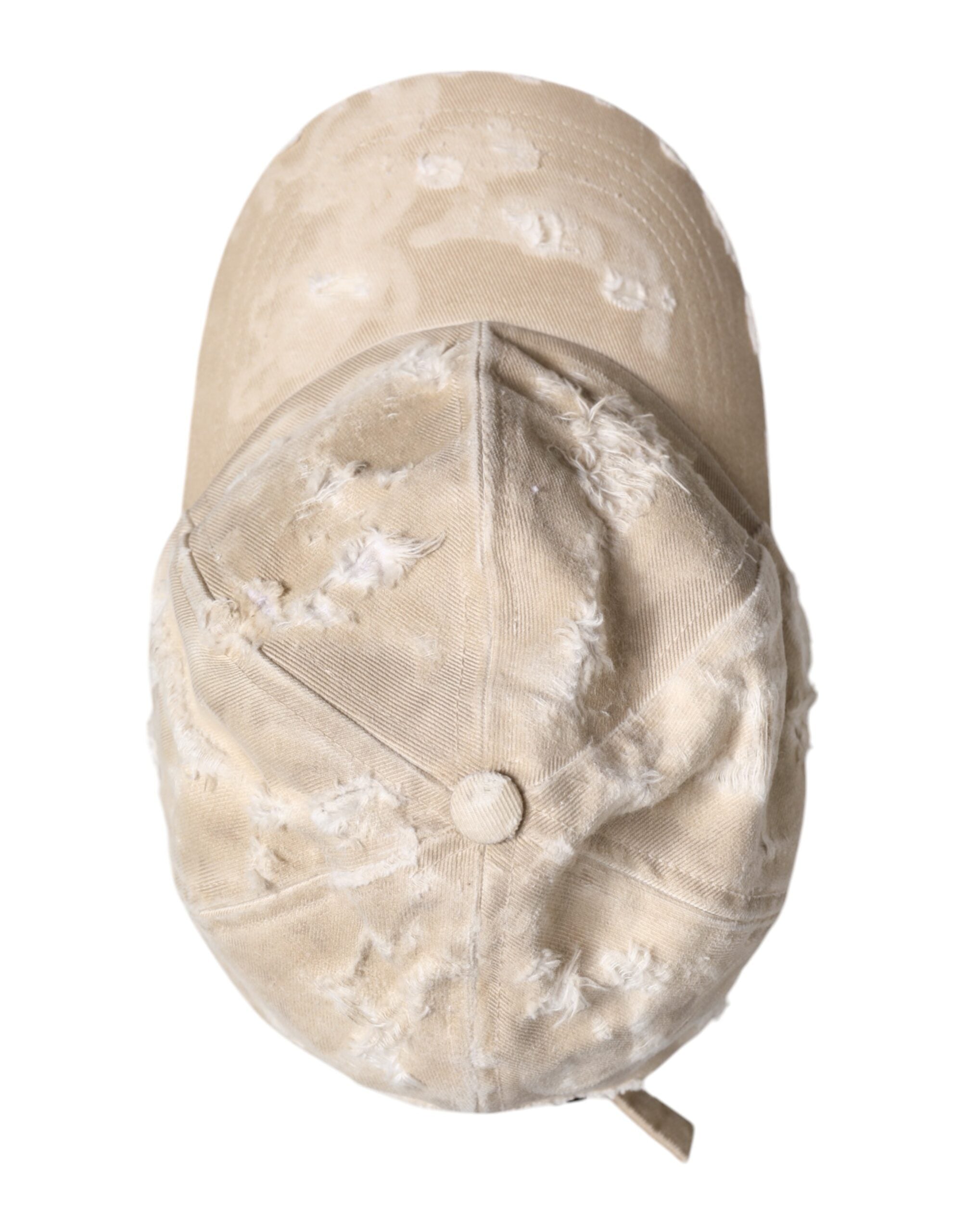 Dolce & Gabbana Beige Trasig Bomulls 6 Paneler Baseballkeps