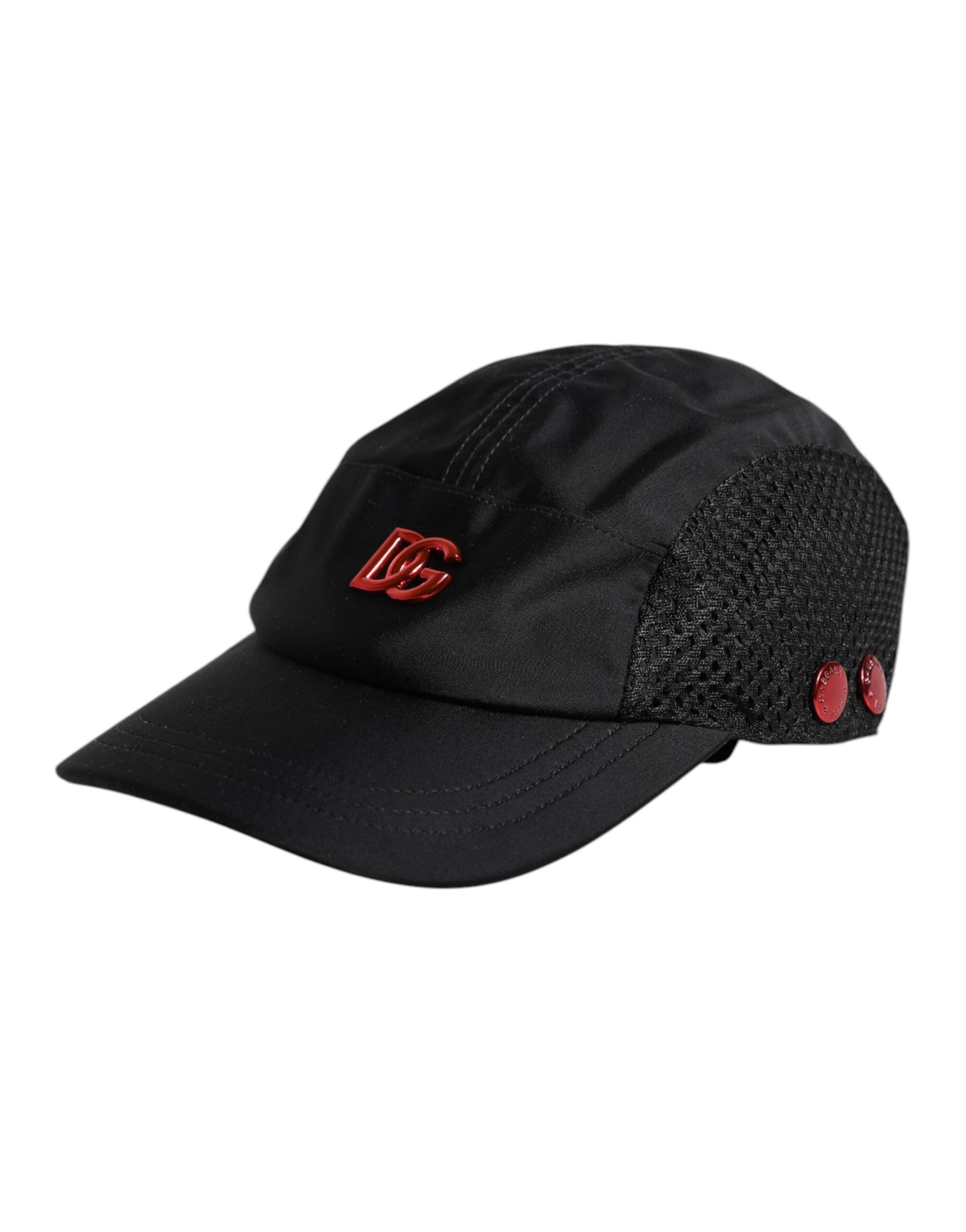 Dolce & Gabbana svart nylonlogotyp 6 paneler basebollkeps