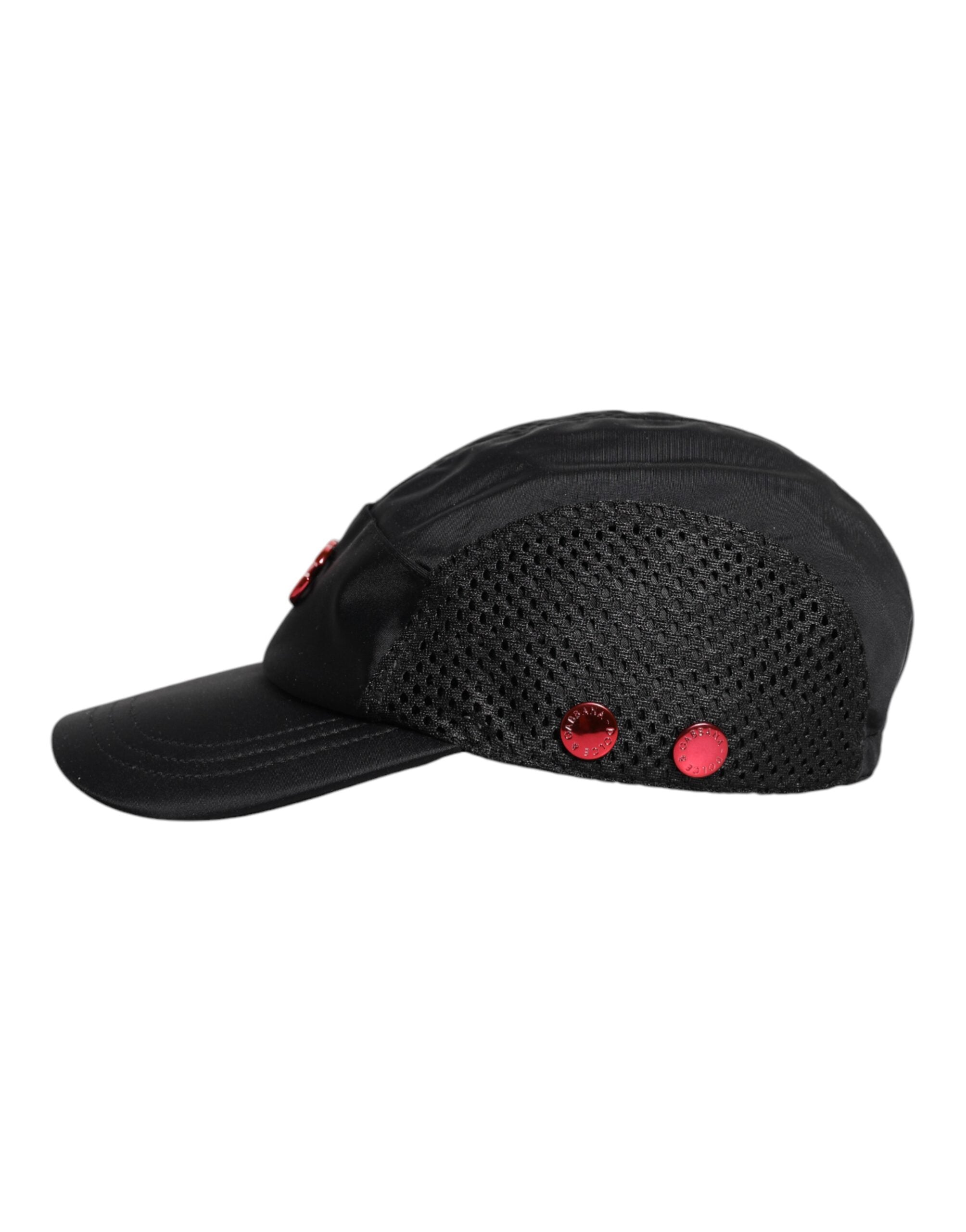 Dolce & Gabbana svart nylonlogotyp 6 paneler basebollkeps