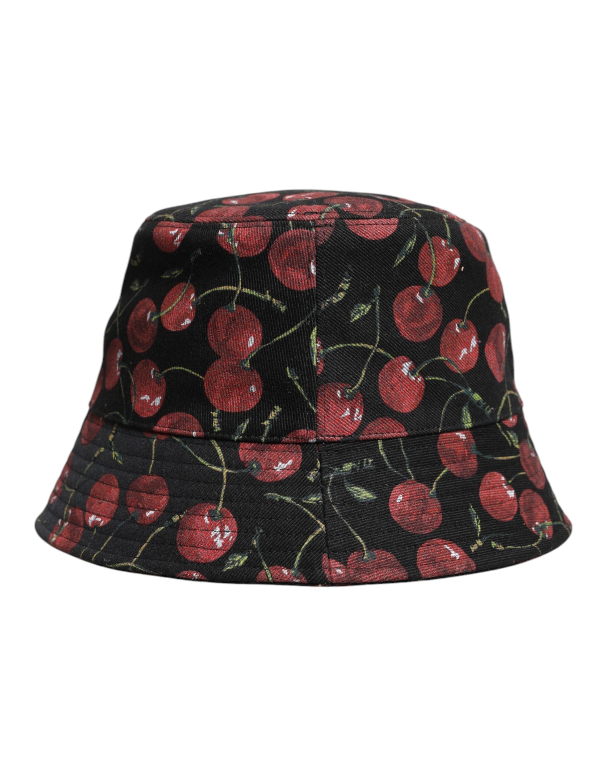 Dolce & Gabbana Svart Bomullsmönstrad Bucket Hatt med Bred Brätte