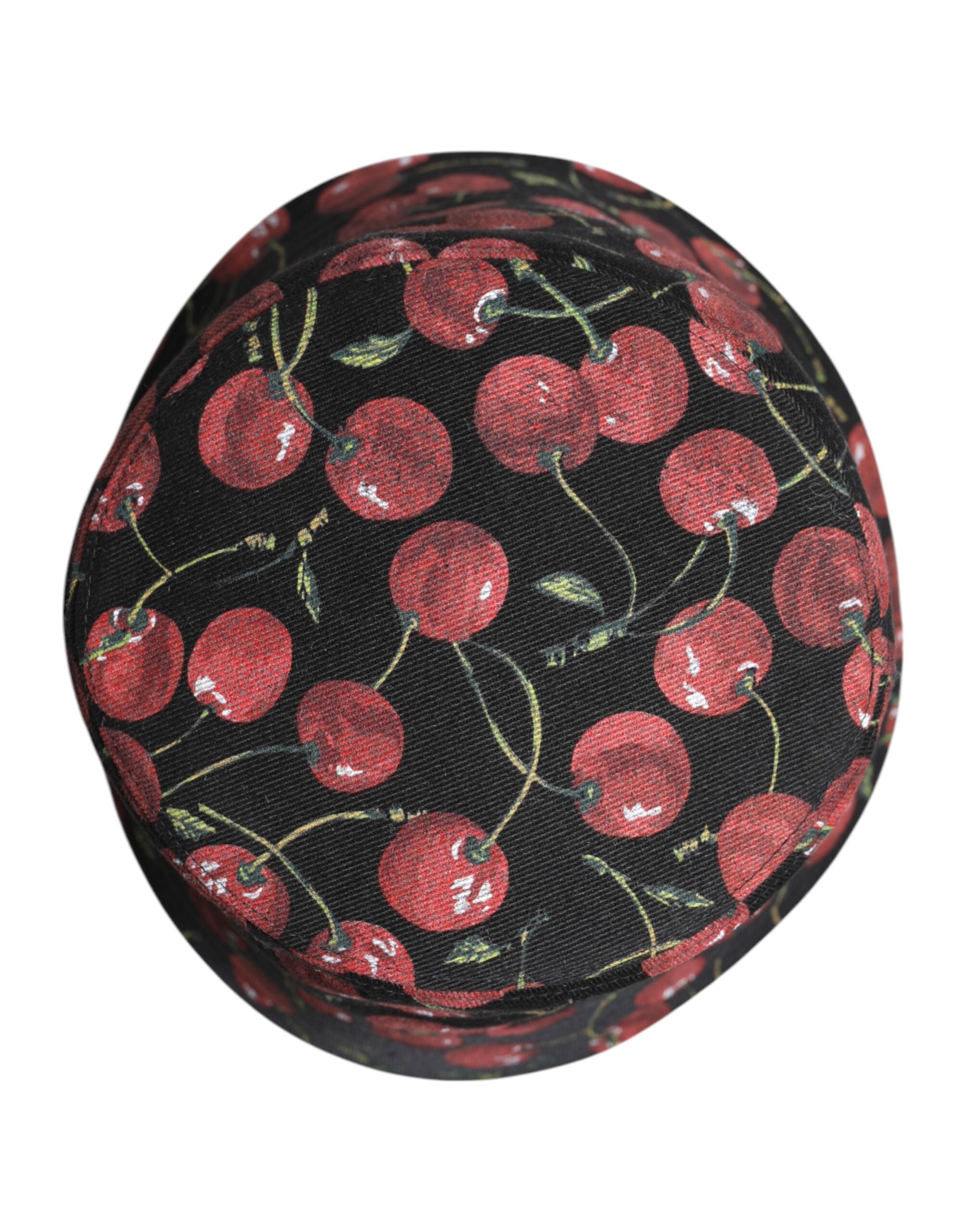Dolce & Gabbana Svart Bomullsmönstrad Bucket Hatt med Bred Brätte