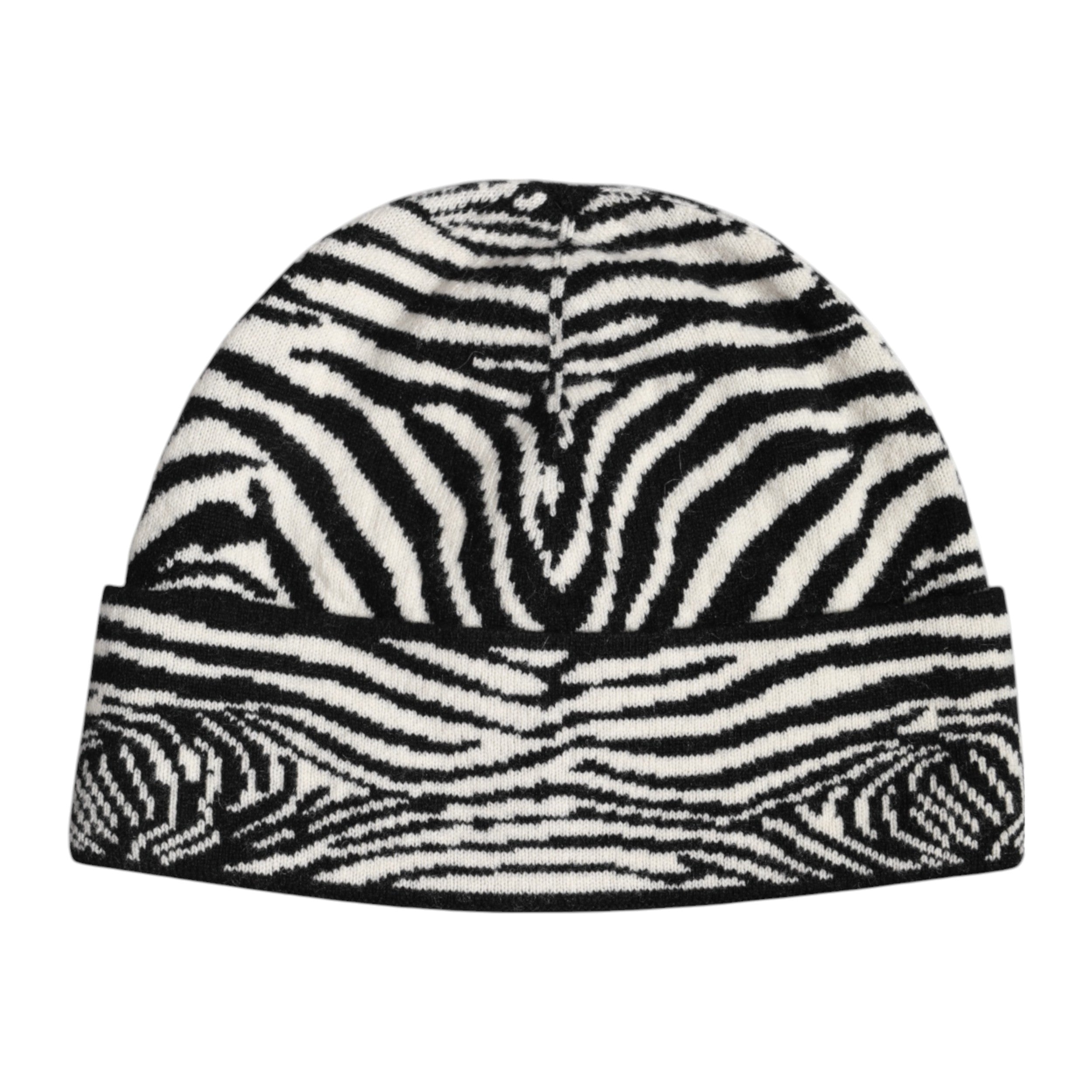 Dolce & Gabbana Svart Vit Zebra Stickad Vintermössa