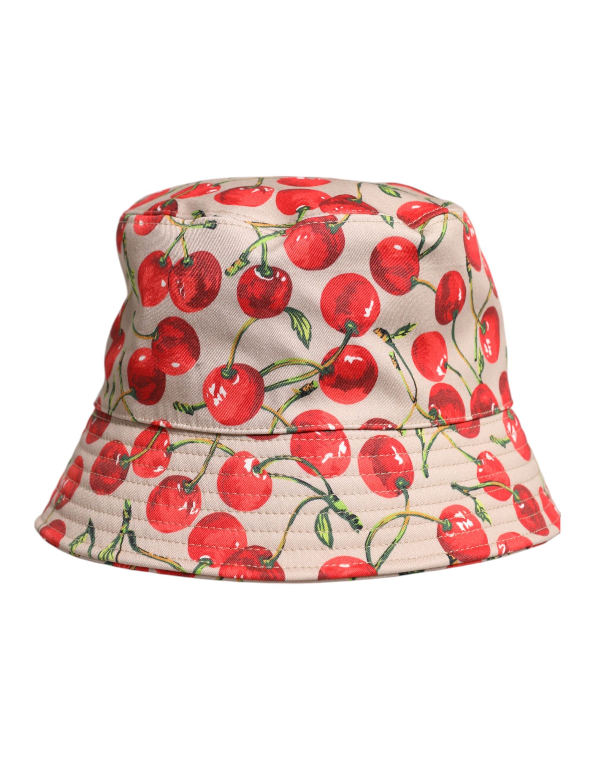 Dolce & Gabbana Beige Bomullsmönstrad Bucket Hat med Bred Brätte