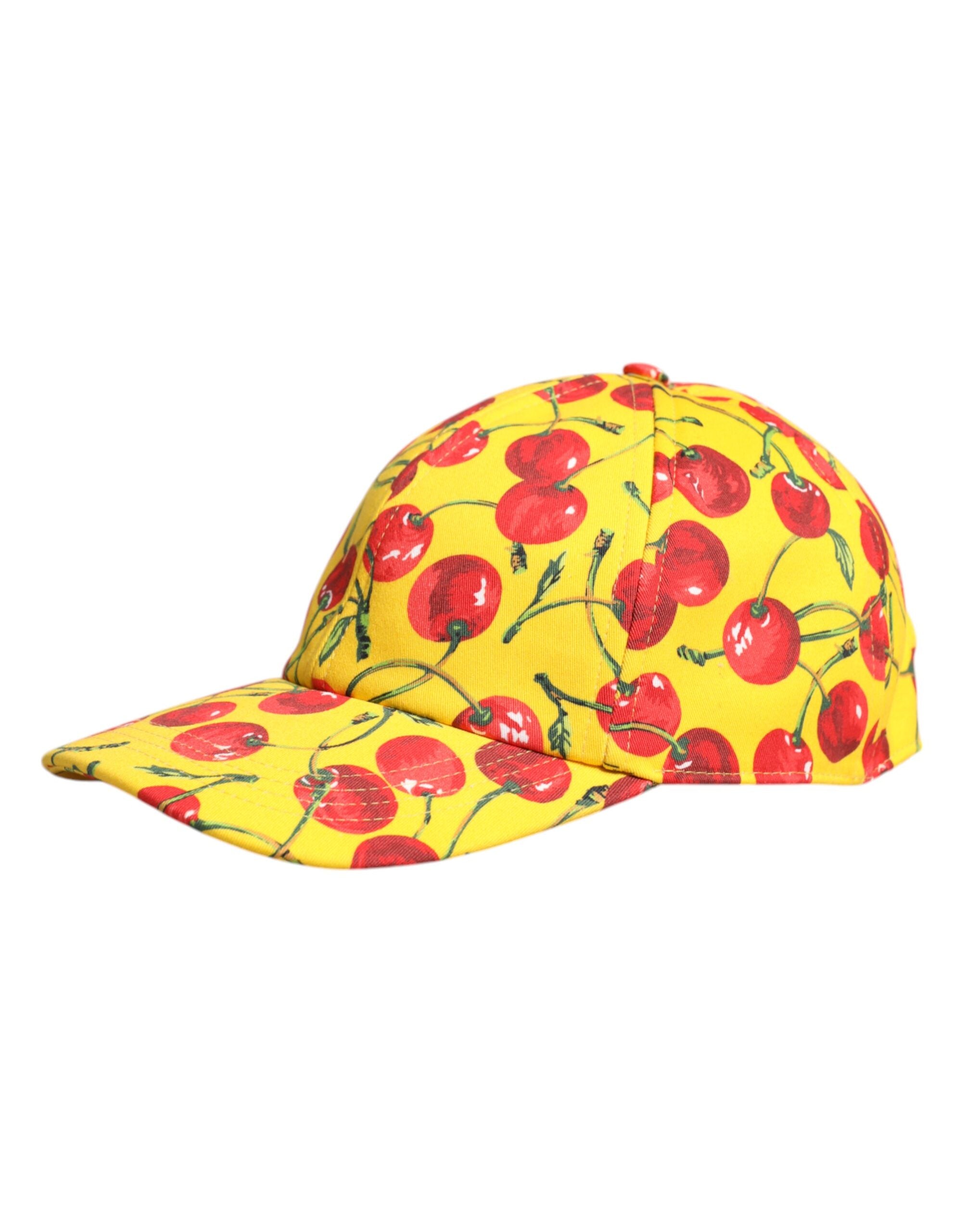 Dolce & Gabbana Gul Bomullsmönstrad Baseballkeps med 6 Paneler