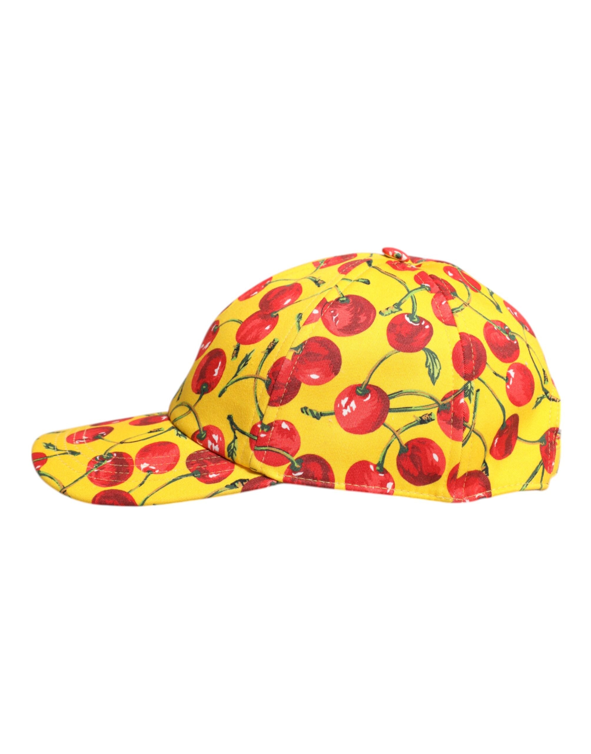 Dolce & Gabbana Gul Bomullsmönstrad Baseballkeps med 6 Paneler