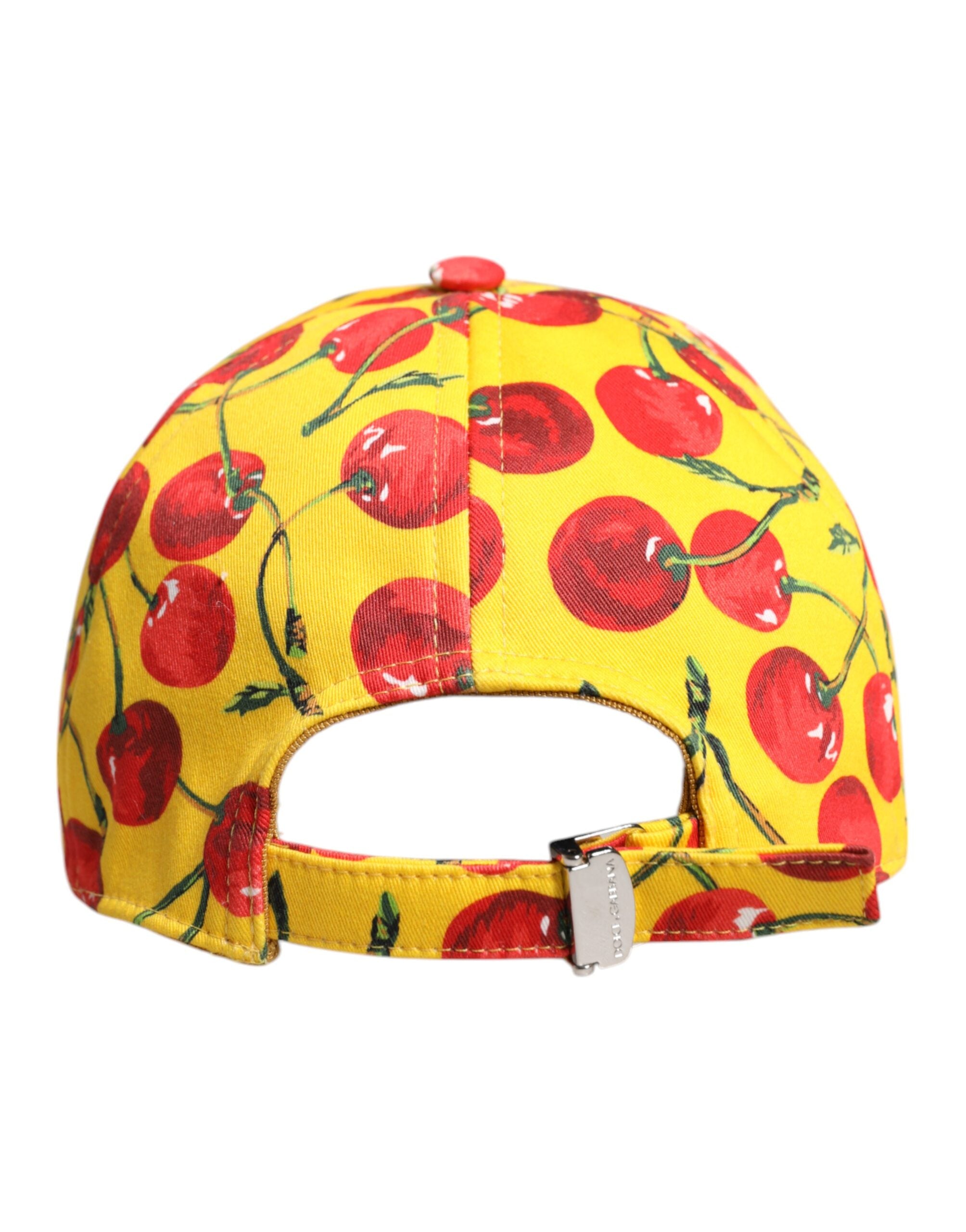 Dolce & Gabbana Gul Bomullsmönstrad Baseballkeps med 6 Paneler