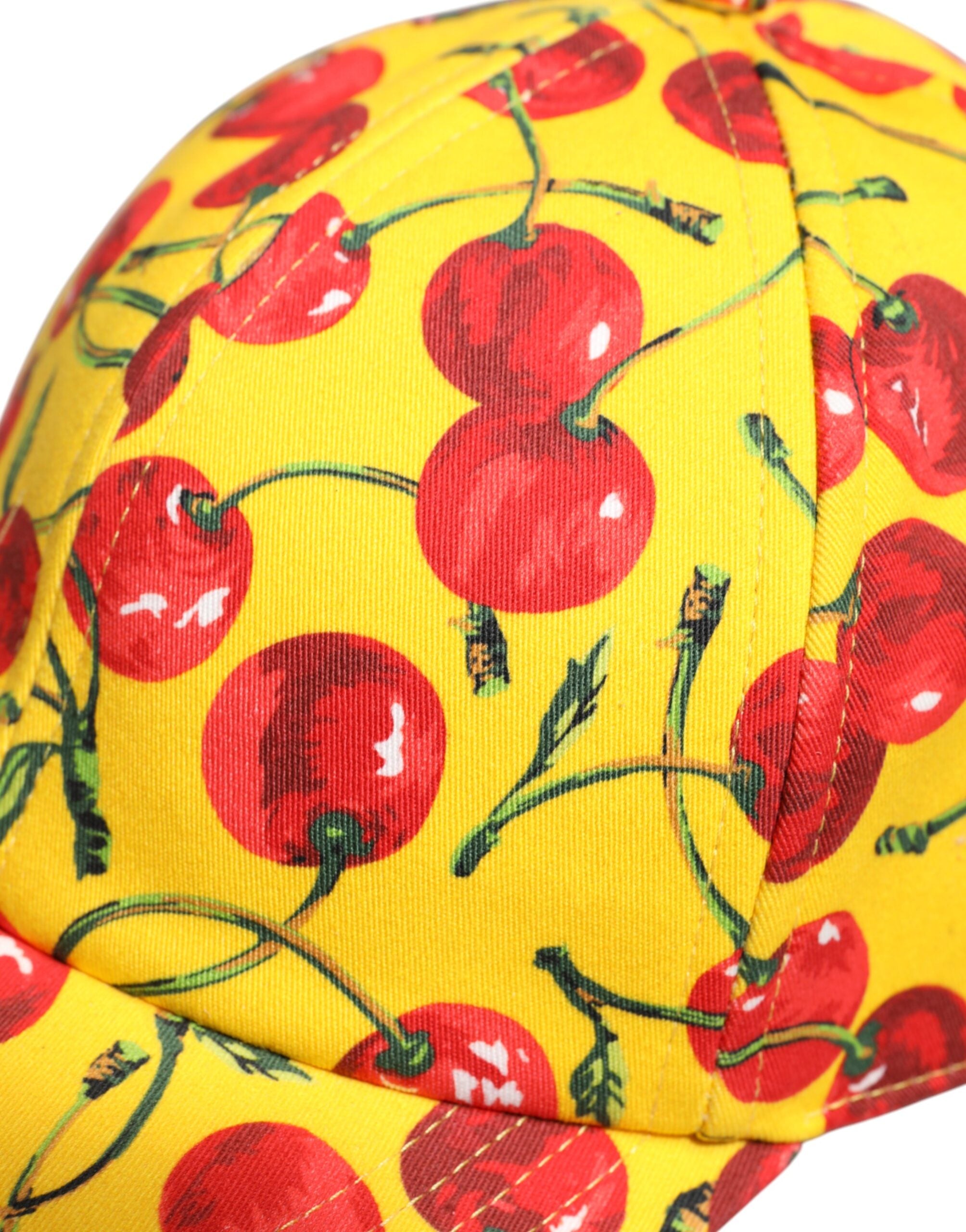 Dolce & Gabbana Gul Bomullsmönstrad Baseballkeps med 6 Paneler