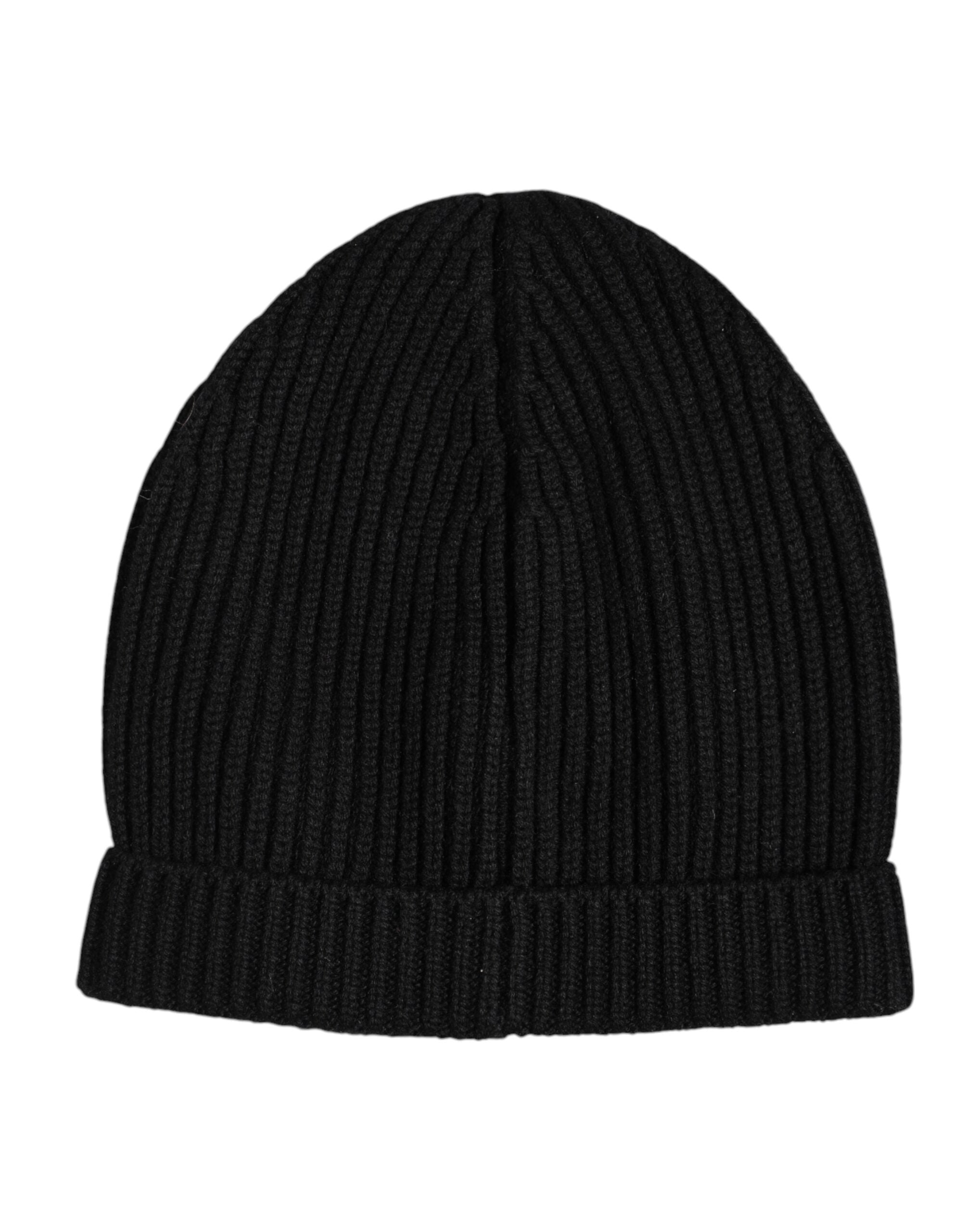 Dolce & Gabbana Svart Kashmir Stickad Vintermössa