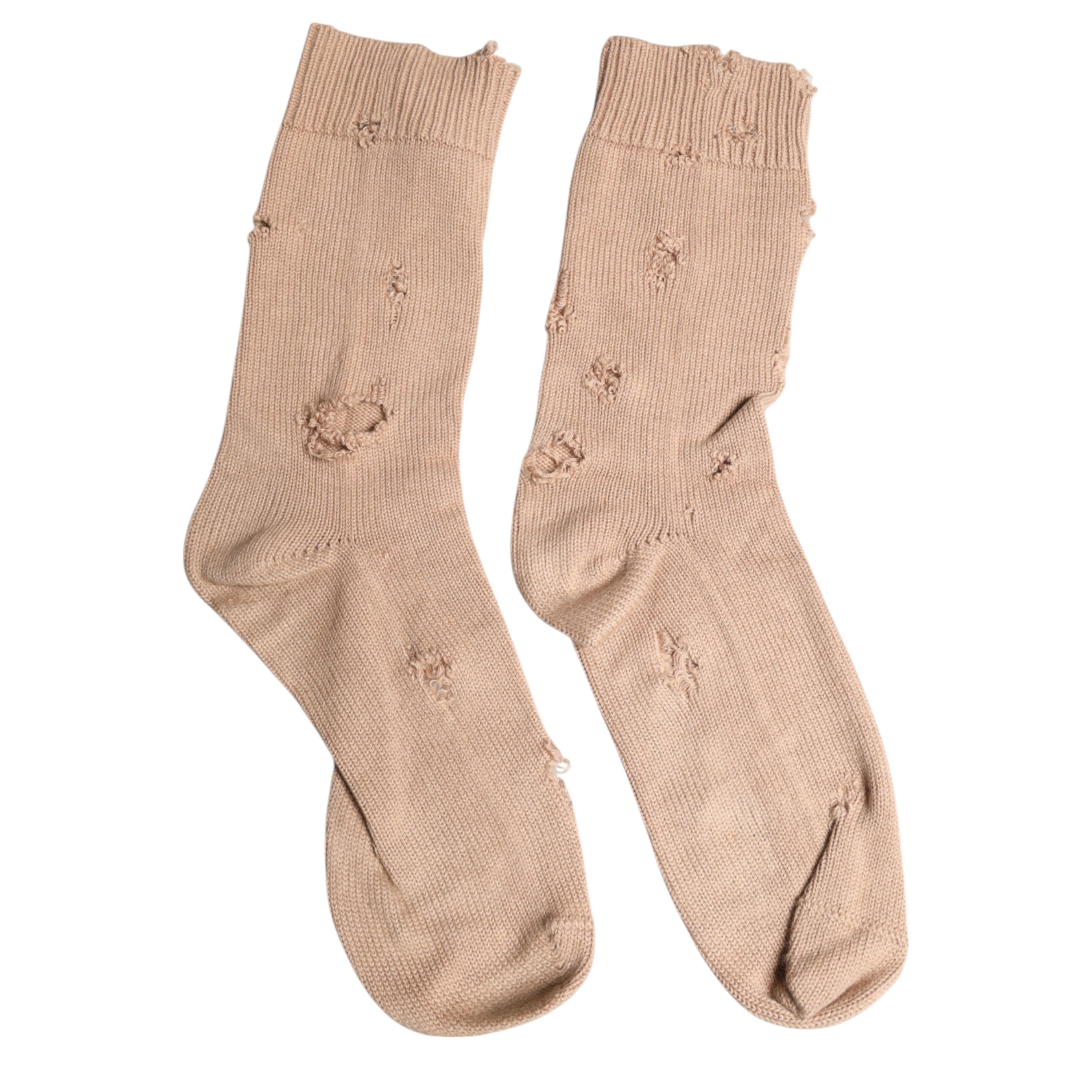 Dolce & Gabbana Beige Solid Stretch Mid Calf Herrstrumpor