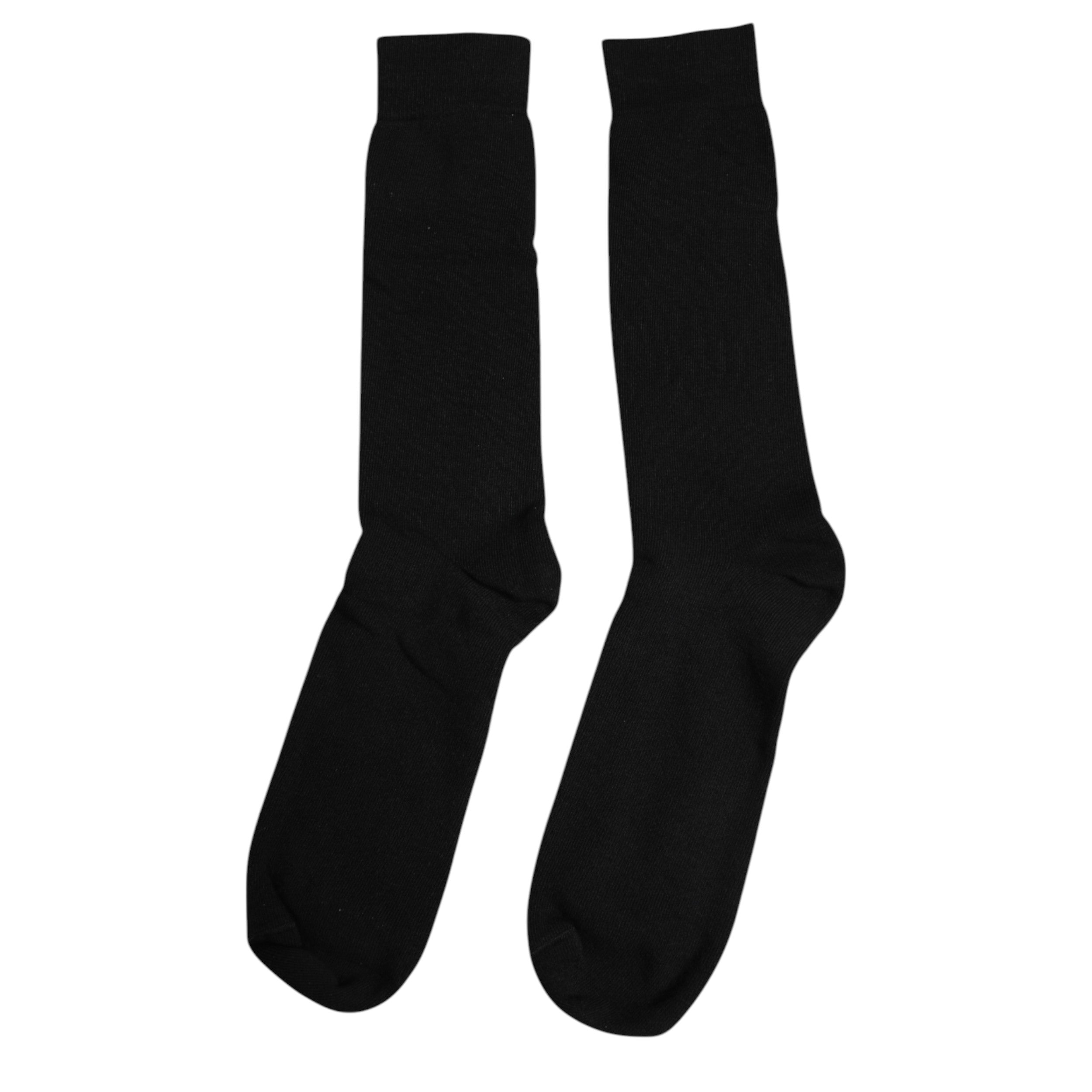 Dolce & Gabbana Svarta Enfärgade Bomullsstrumpor Till Herr, Mid Calf
