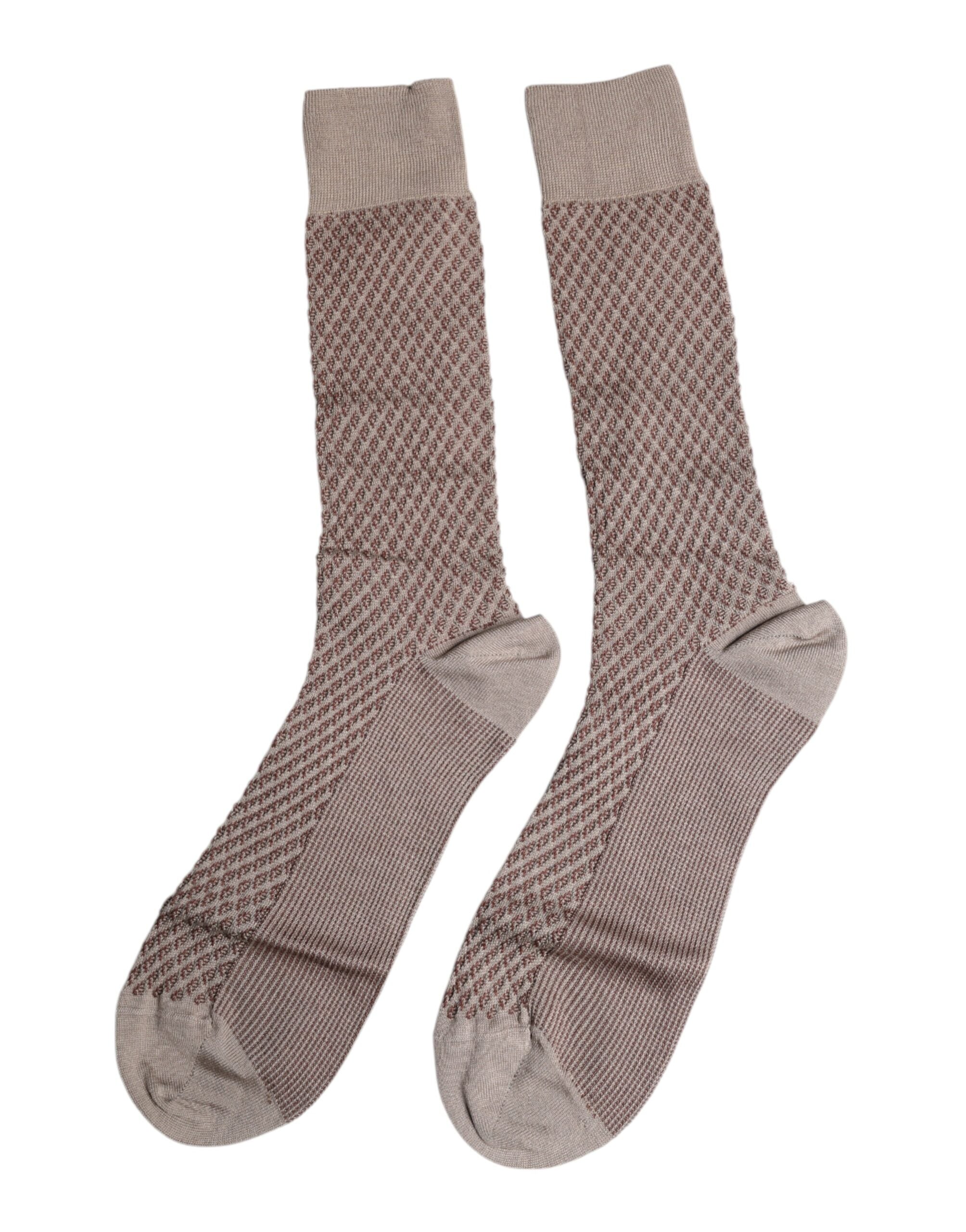 Dolce & Gabbana Bruna Enfärgade DG Logo Mid Calf Herrstrumpor