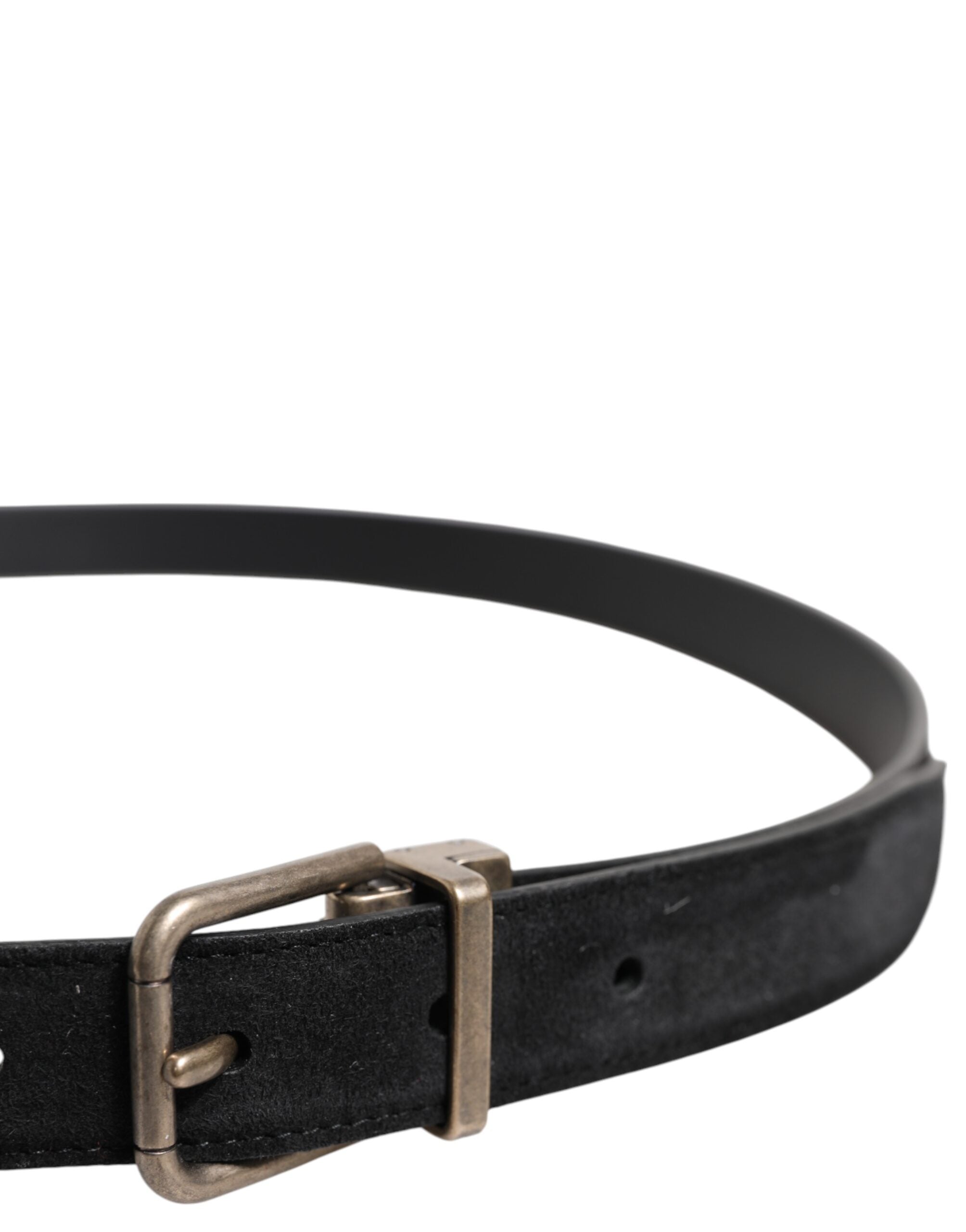 Dolce & Gabbana Svart Kalvskinnsbälte med Klassiskt Metallspänne