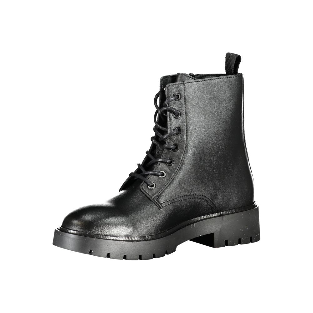 Calvin Klein – Snygga svarta ankelboots med snörning och dragkedja