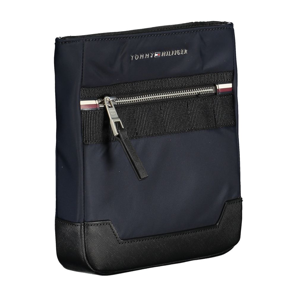 Tommy Hilfiger Sleek Blå Axelväska med Kontrastdetaljer