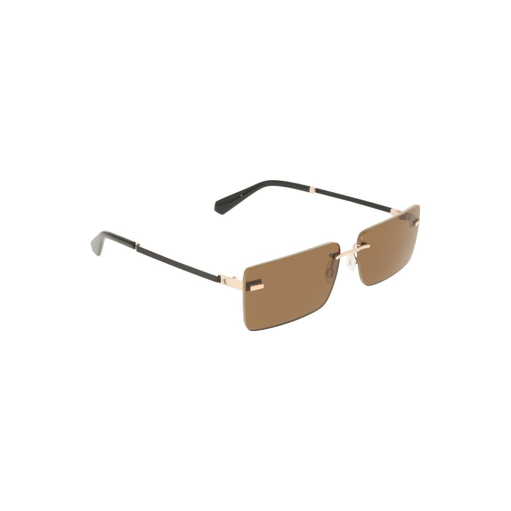 Calvin Klein Beige Metal Dam Solglasögon