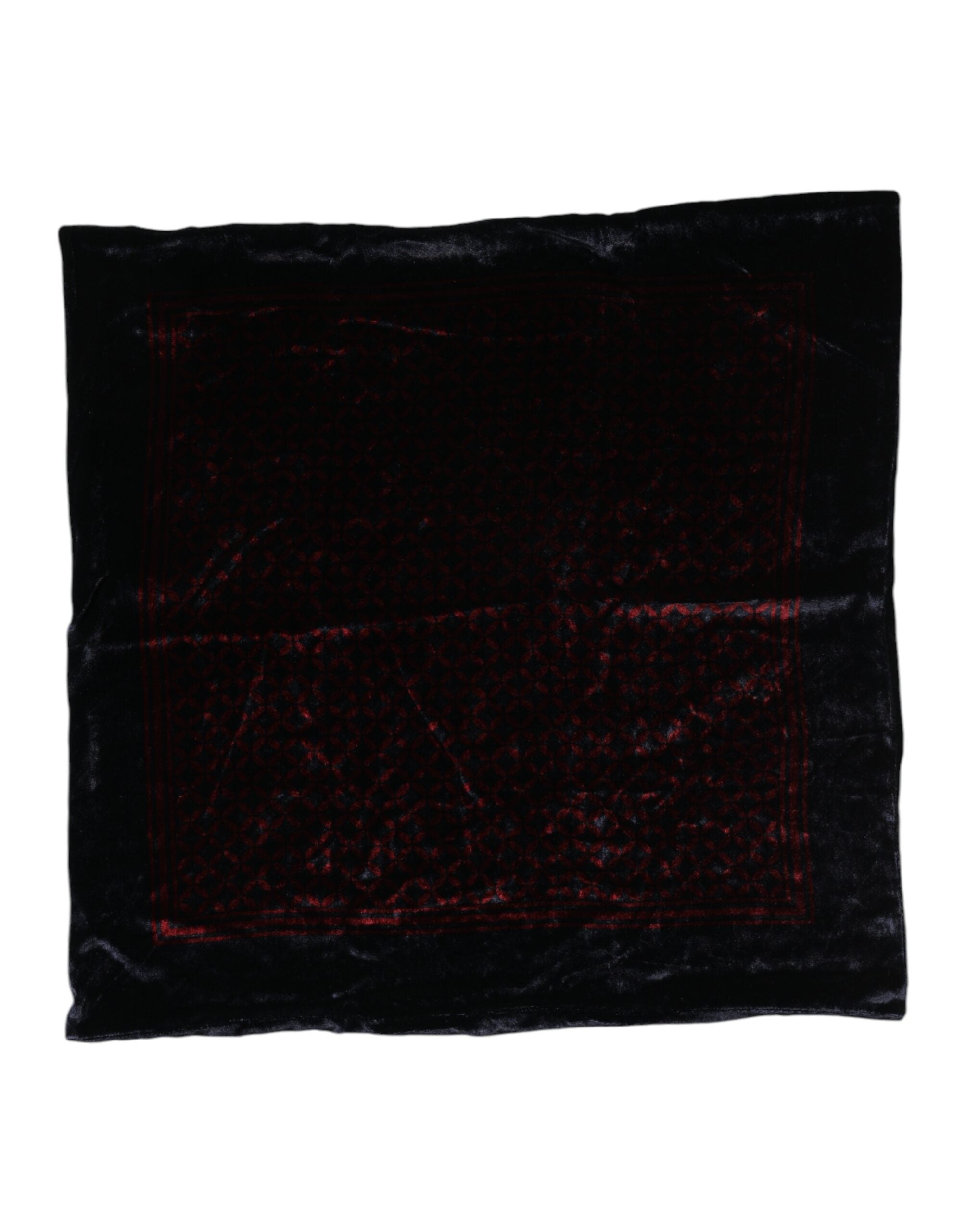 Dolce & Gabbana Svart Röd Viskos Fyrkantig Herr Foulard Halsduk