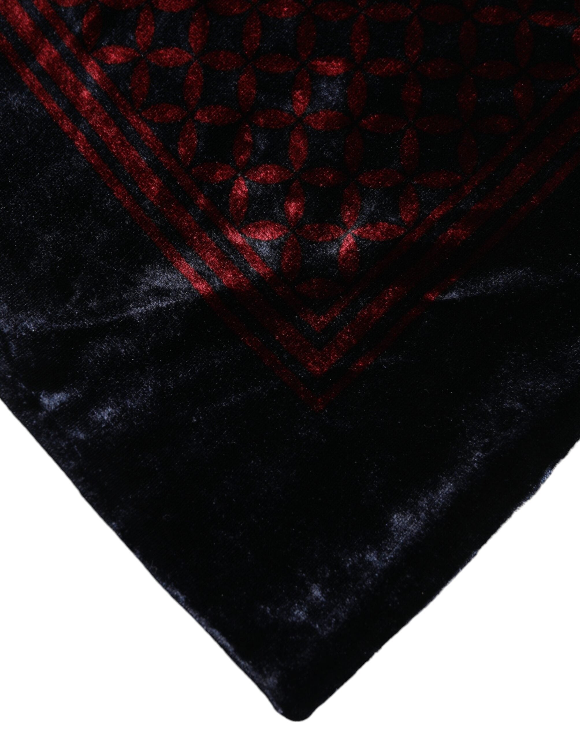 Dolce & Gabbana Svart Röd Viskos Fyrkantig Herr Foulard Halsduk