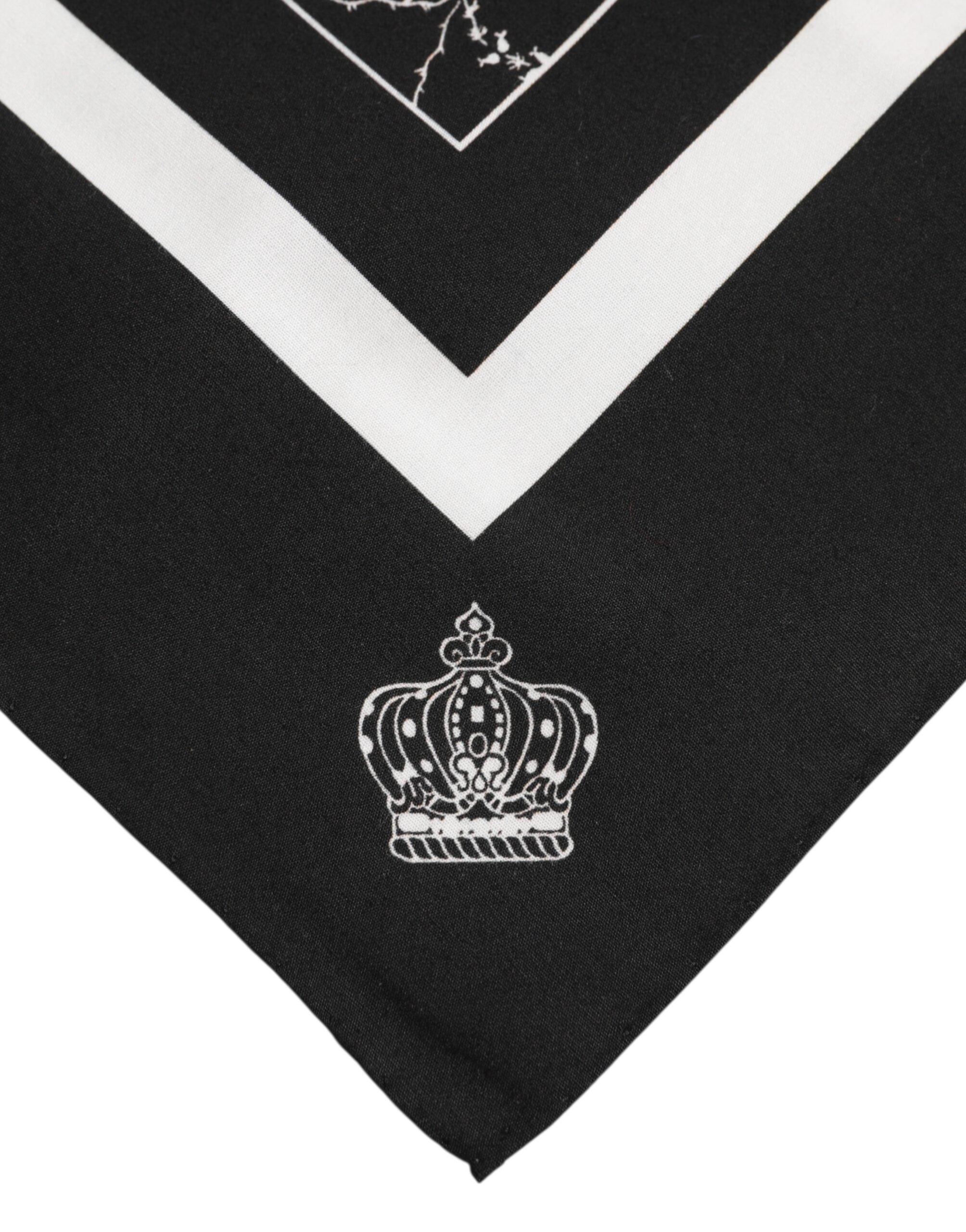 Dolce & Gabbana Svartvit Mönstrad Fyrkantig Foulard Halsduk