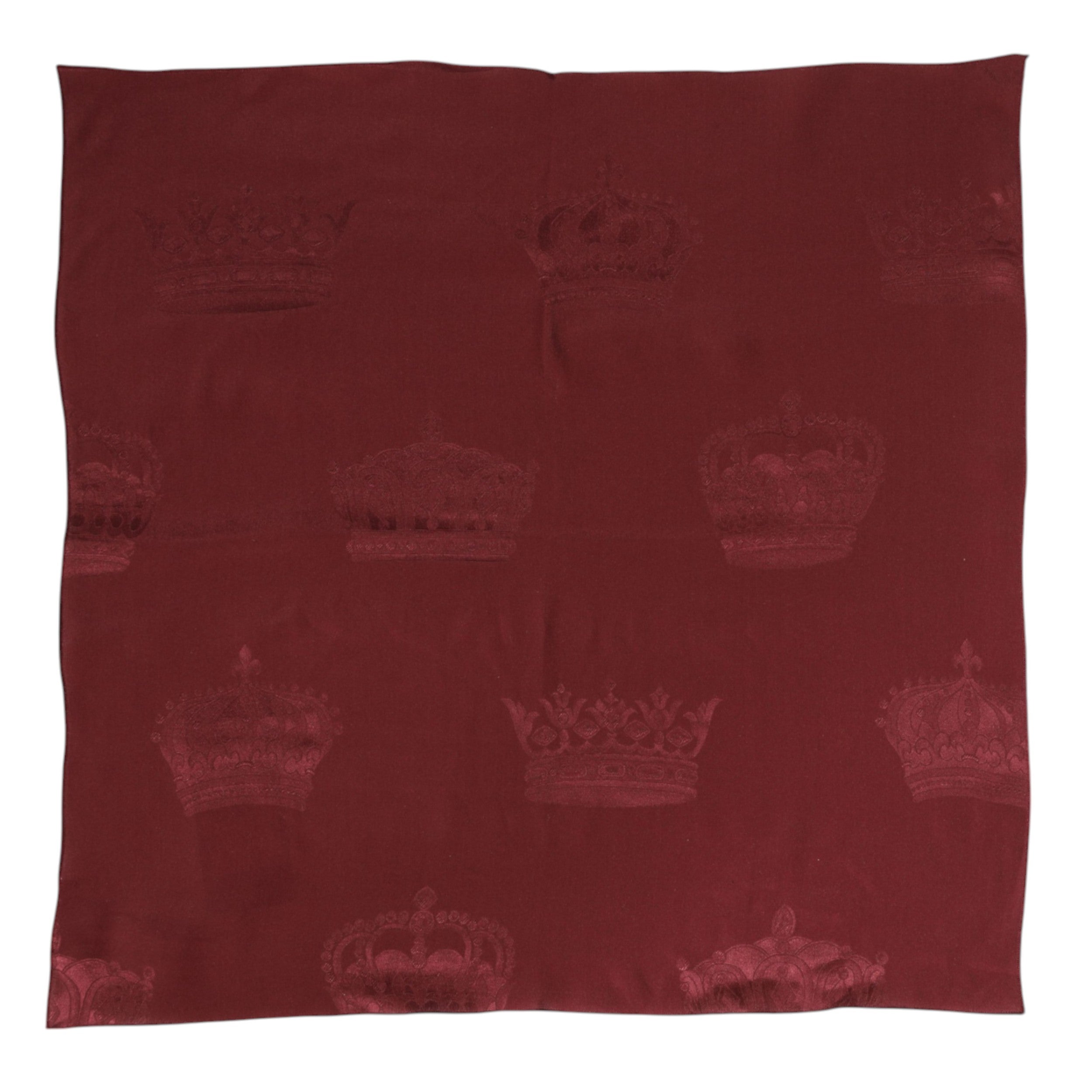 Dolce & Gabbana Maroon Silk Crown Square Herr Foulard Halsduk