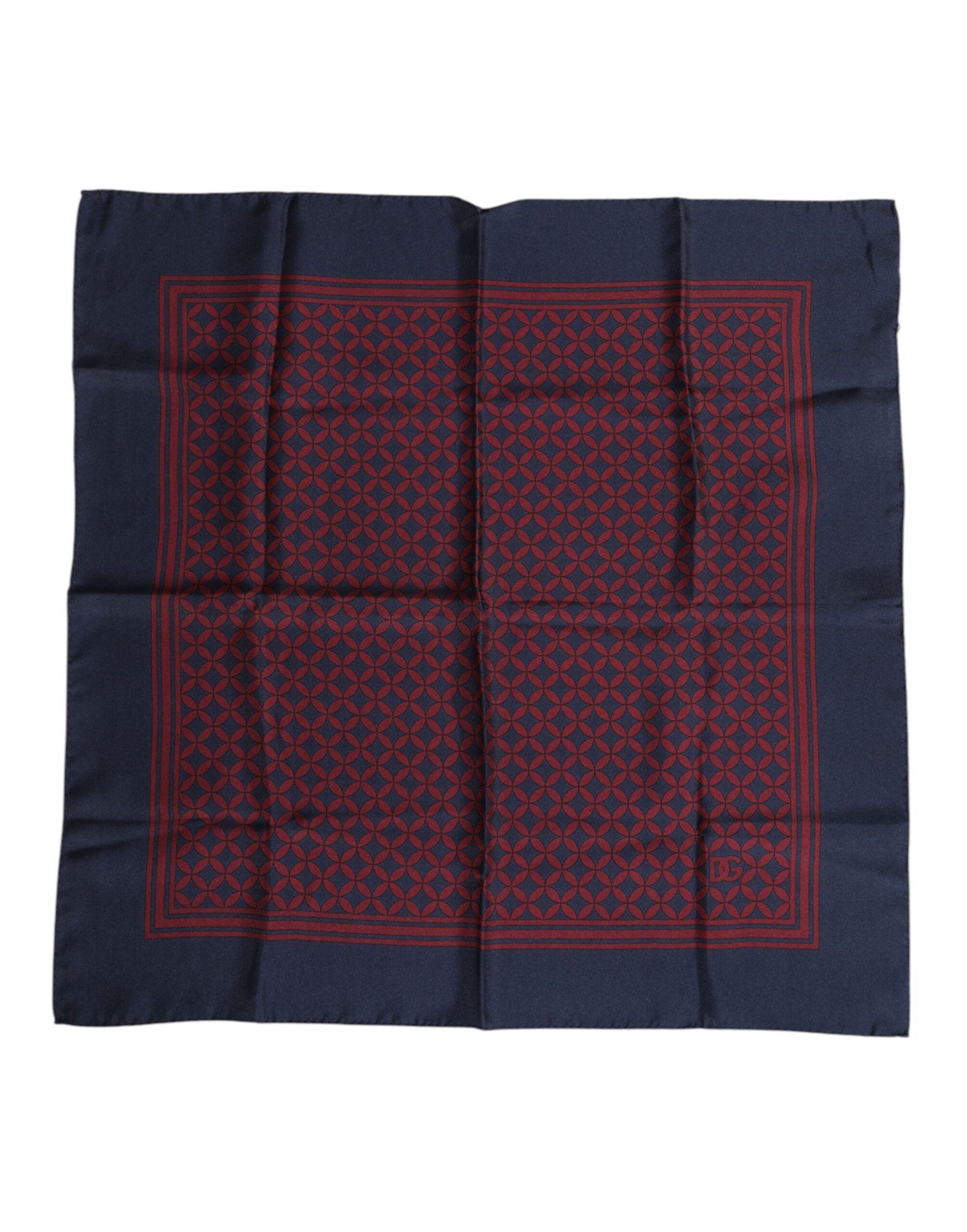 Dolce & Gabbana Röd Blå Mönstrad Siden Fyrkantig Herr Foulard Halsduk