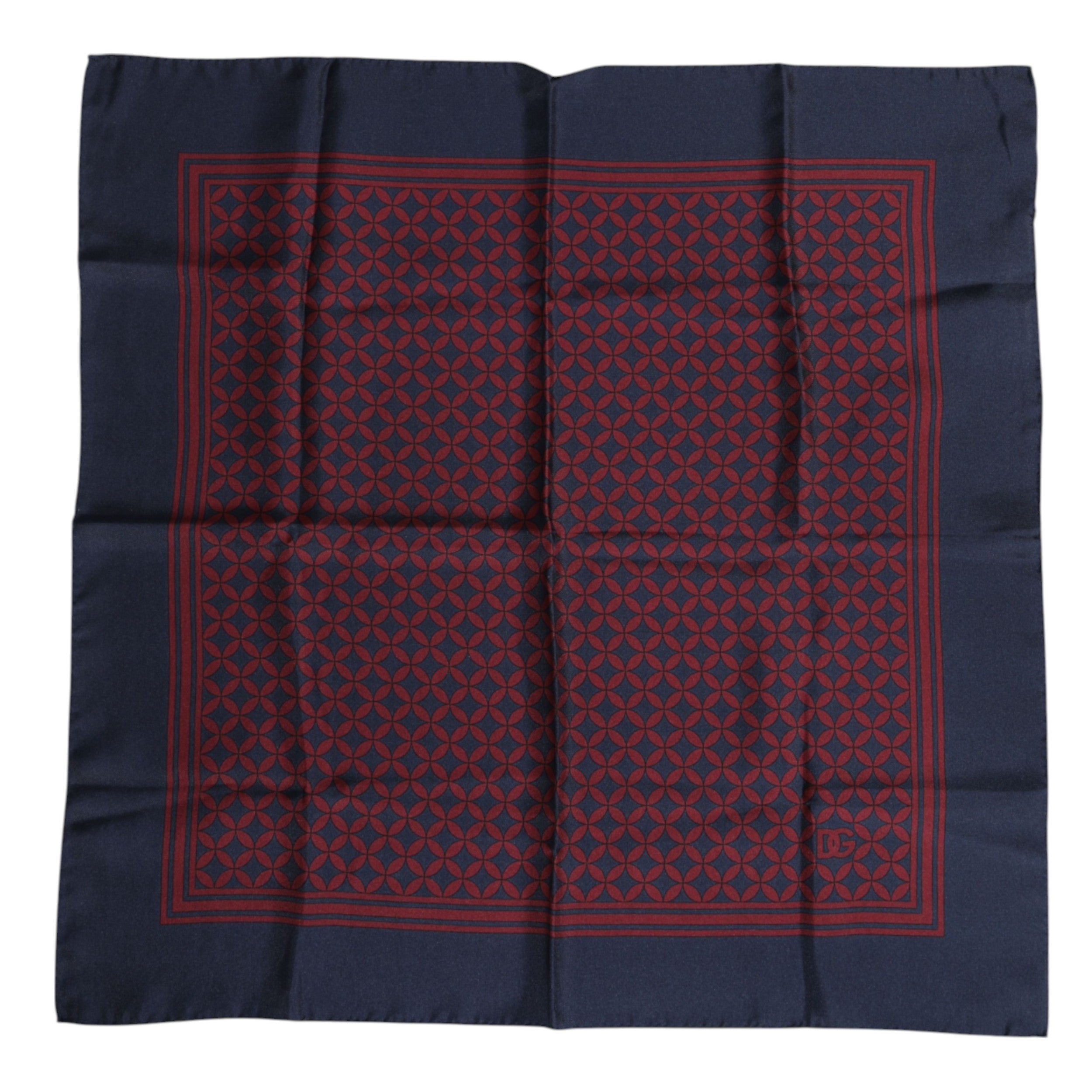 Dolce & Gabbana Röd Blå Mönstrad Siden Fyrkantig Herr Foulard Halsduk