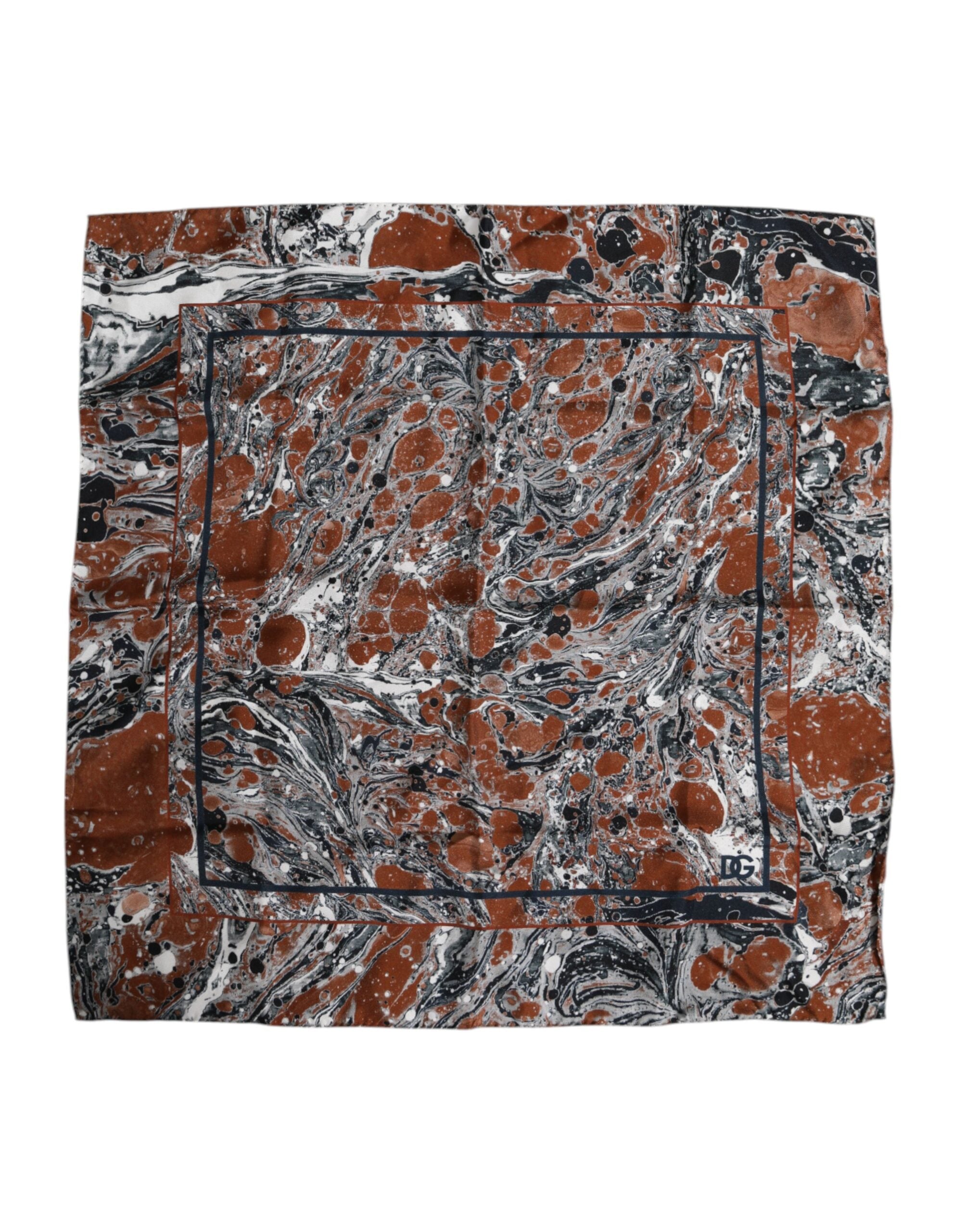 Dolce & Gabbana Flerfärgad Marmorerad Sidenhalsduk Fyrkantig Foulard