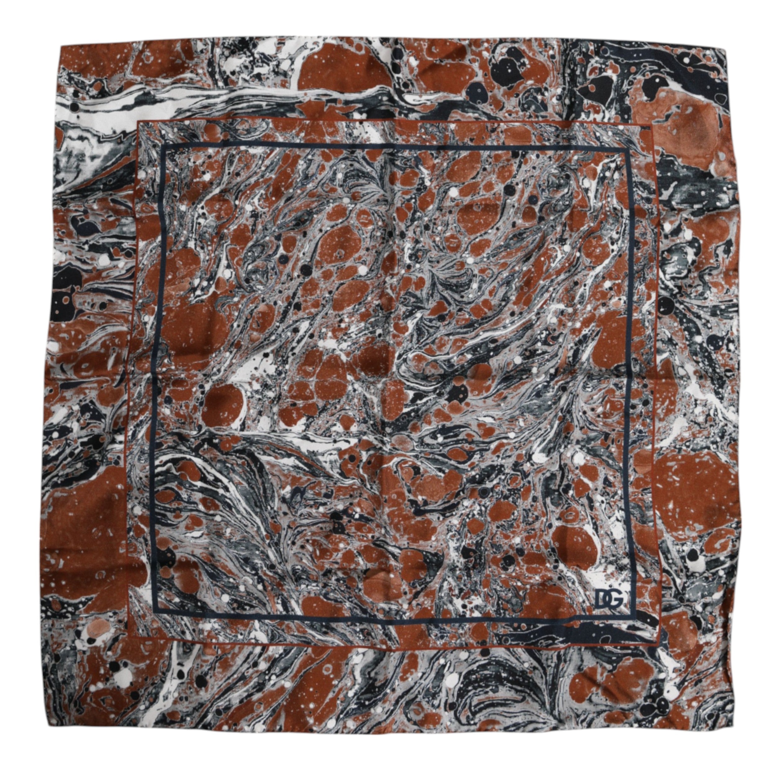 Dolce & Gabbana Flerfärgad Marmorerad Sidenhalsduk Fyrkantig Foulard