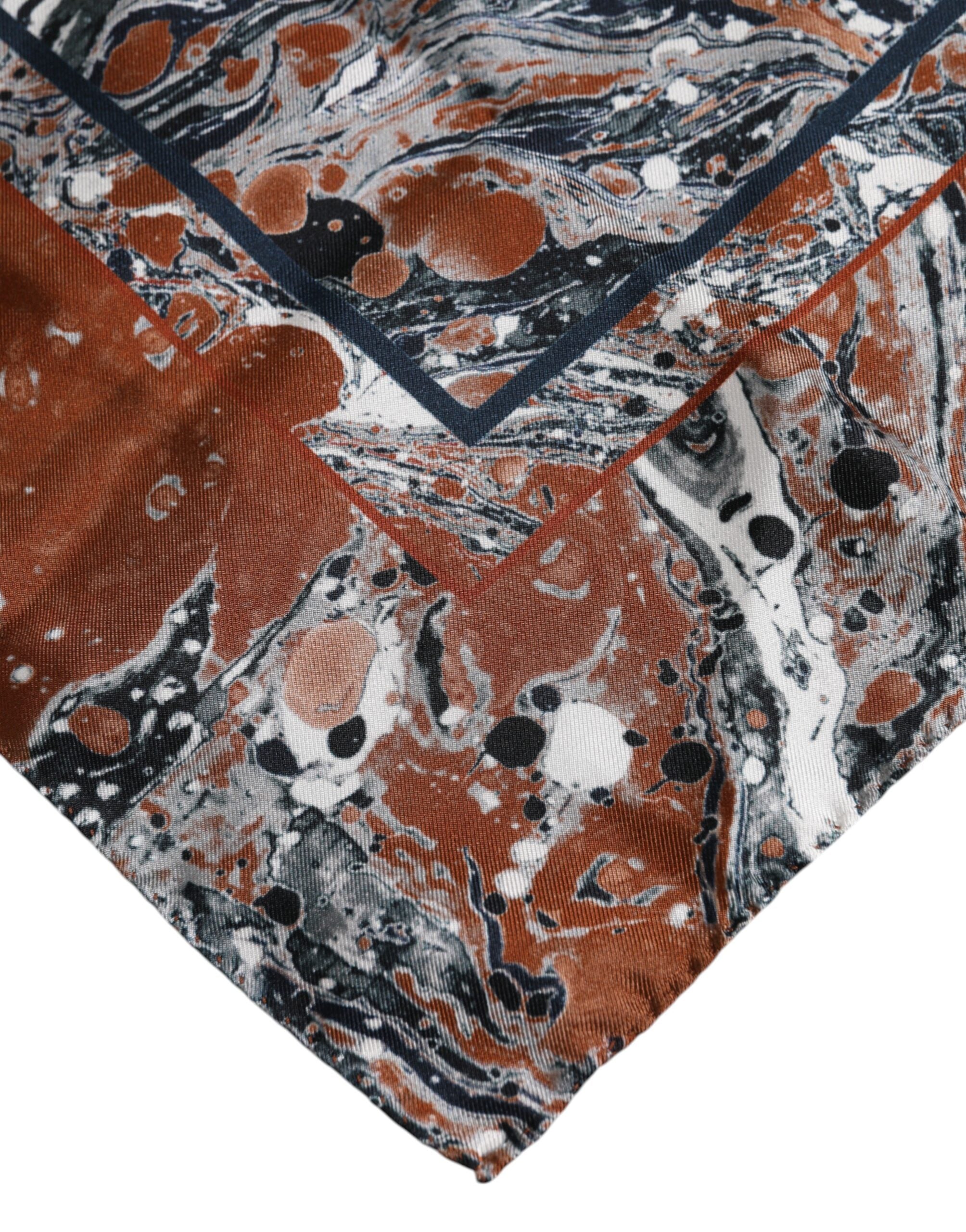 Dolce & Gabbana Flerfärgad Marmorerad Sidenhalsduk Fyrkantig Foulard