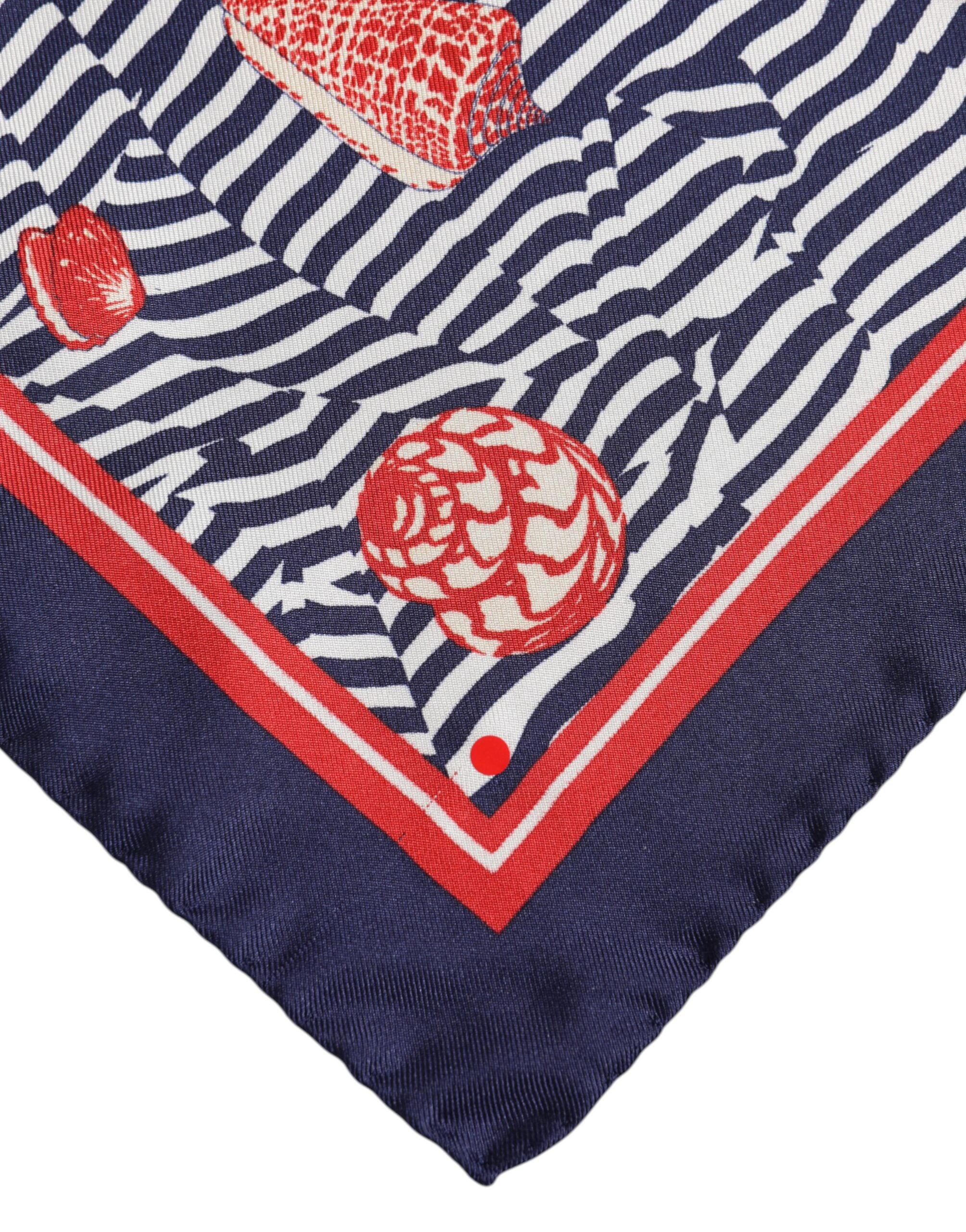 Dolce & Gabbana Flerfärgad Snäckskal Fyrkantig Herr Foulard Halsduk