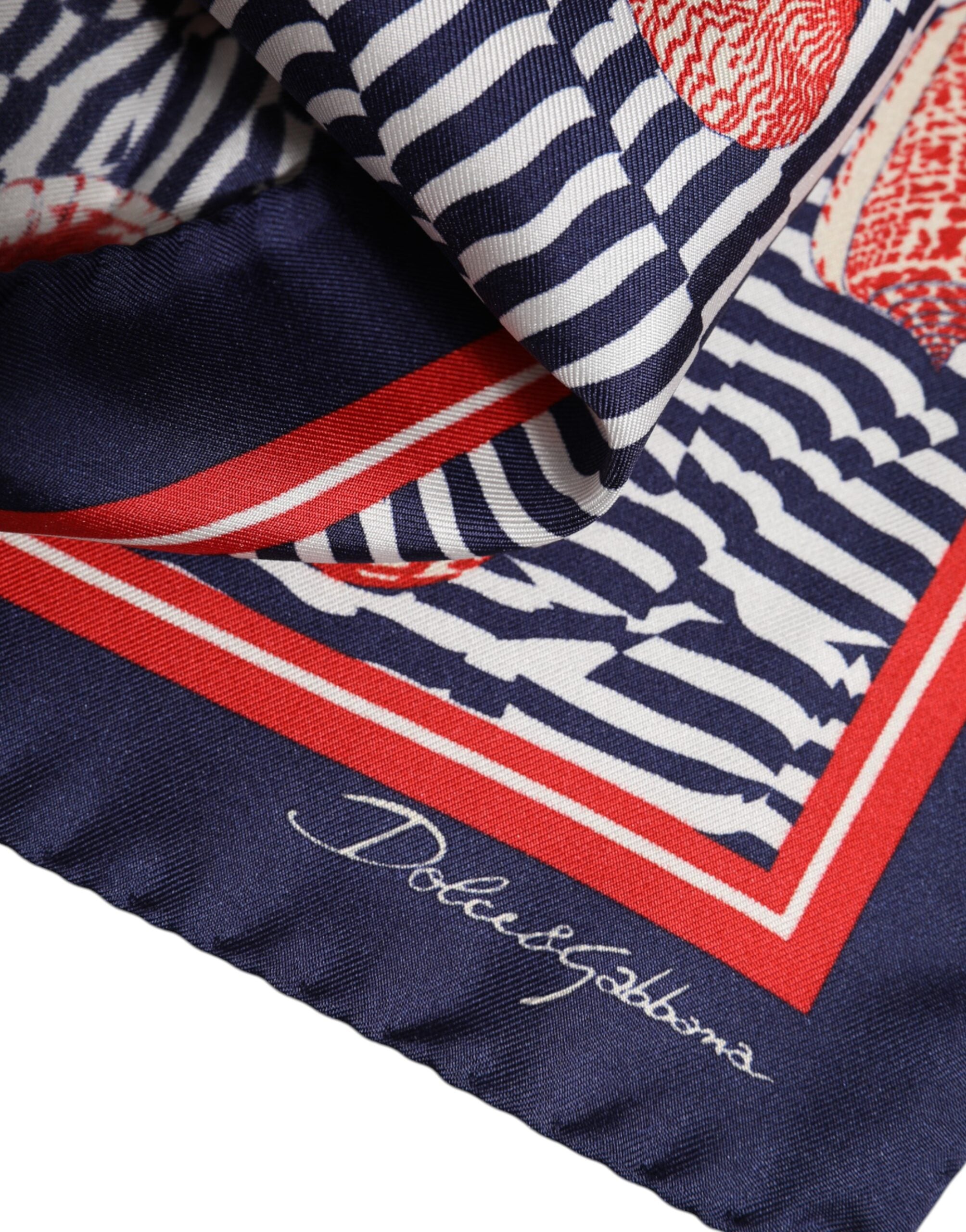 Dolce & Gabbana Flerfärgad Snäckskal Fyrkantig Herr Foulard Halsduk