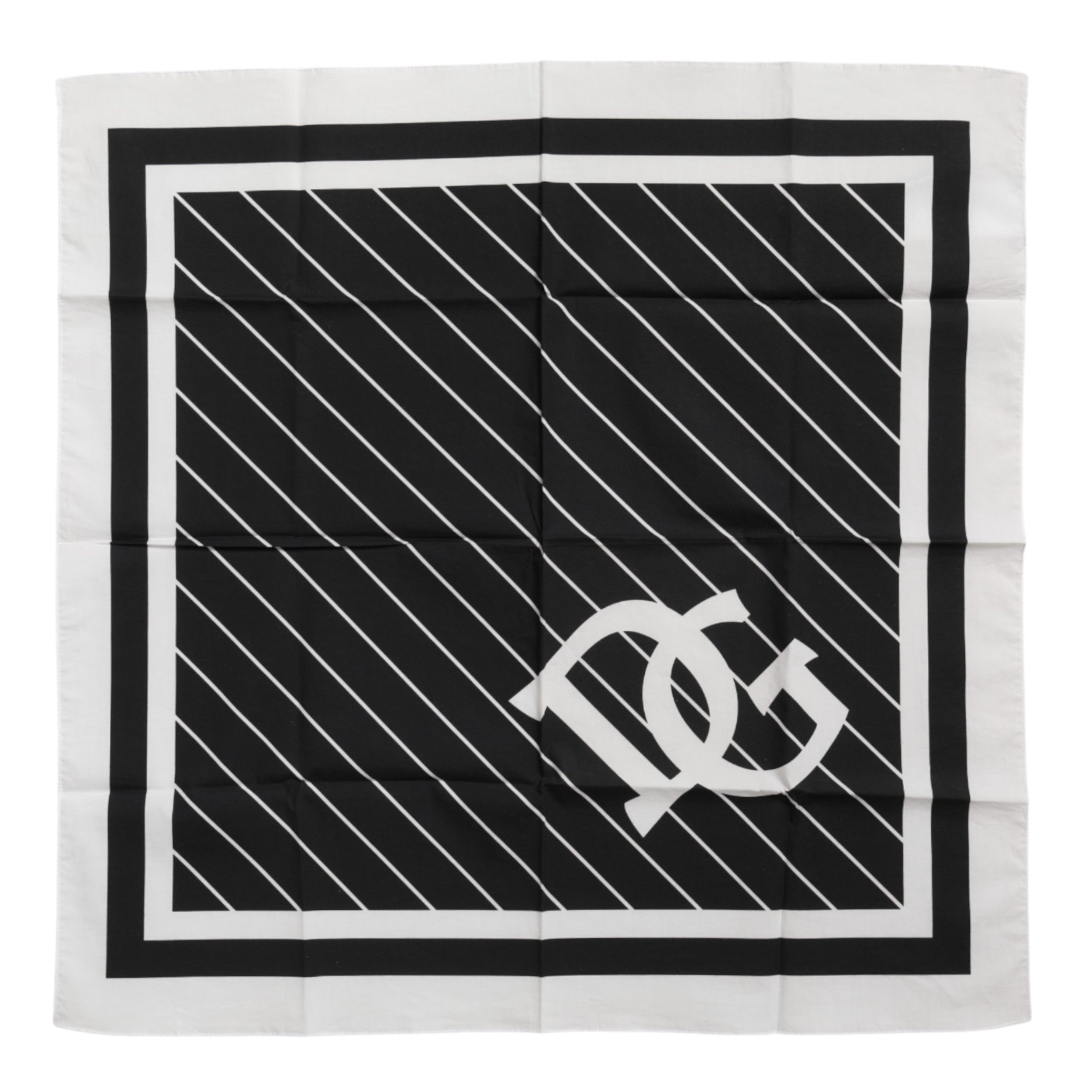 Dolce & Gabbana Svartvit DG Logo Fyrkantig Herrhalsduk