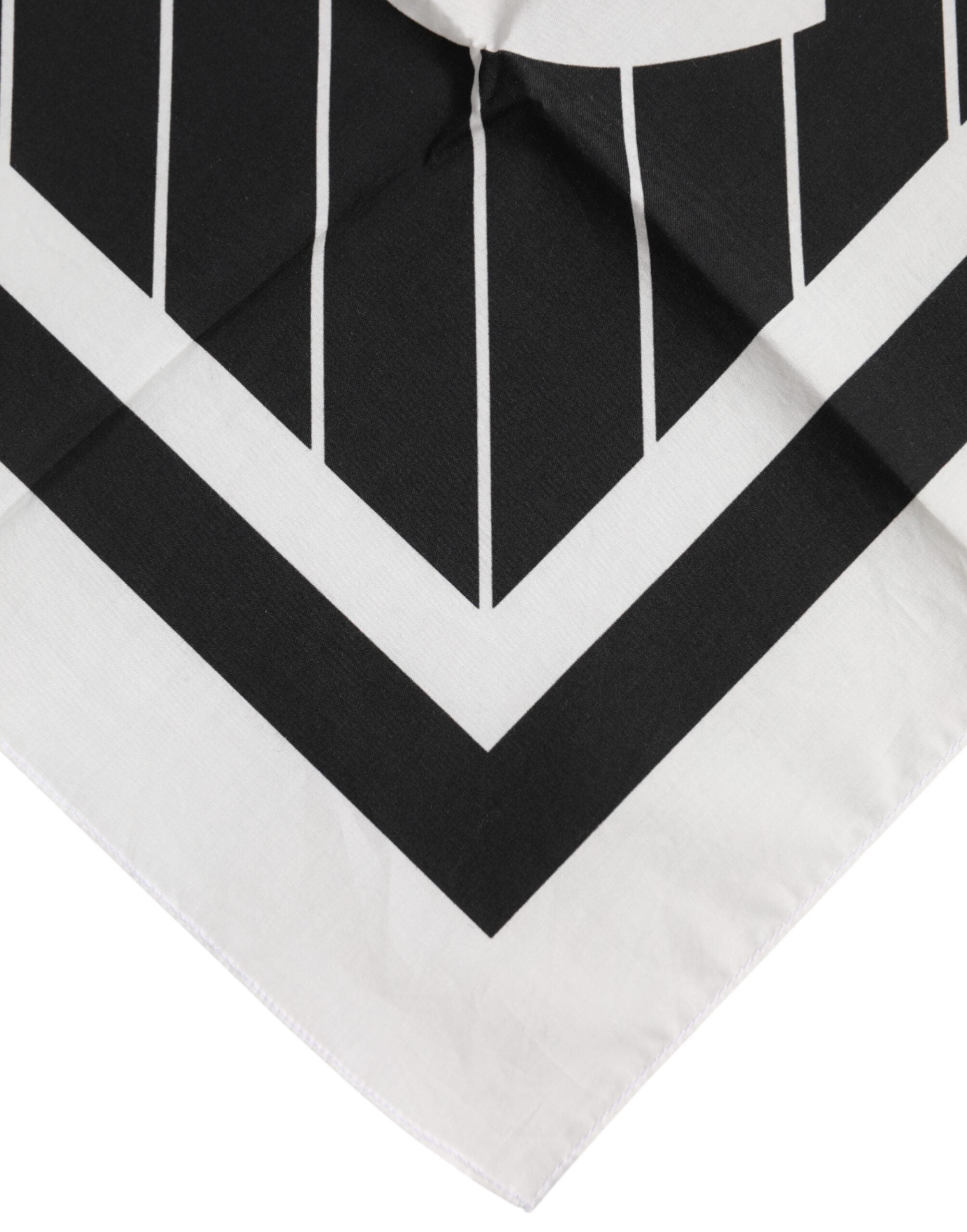 Dolce & Gabbana Svartvit DG Logo Fyrkantig Herrhalsduk