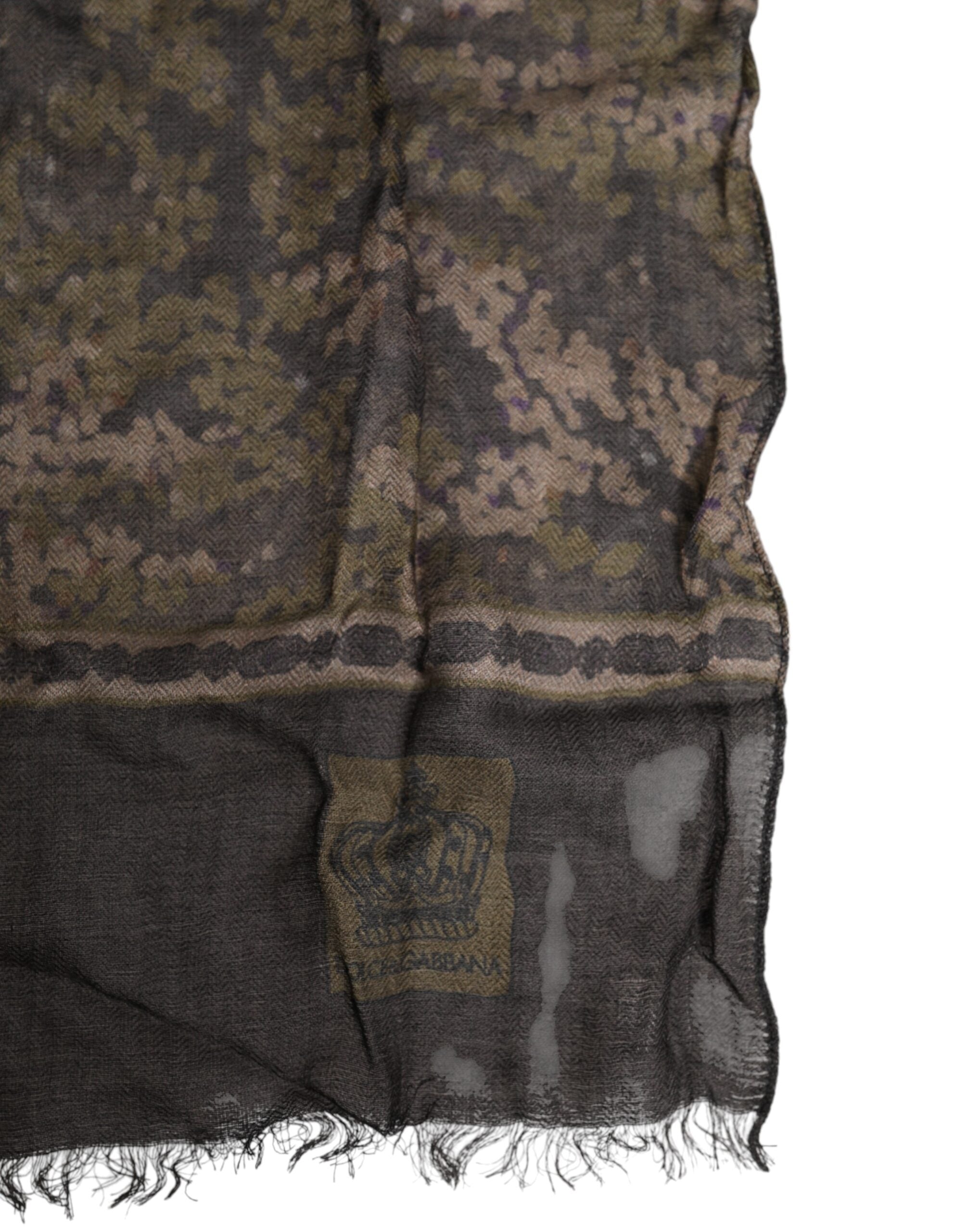 Dolce & Gabbana Kamouflage Halsvärmare Omlott Foulard Halsduk