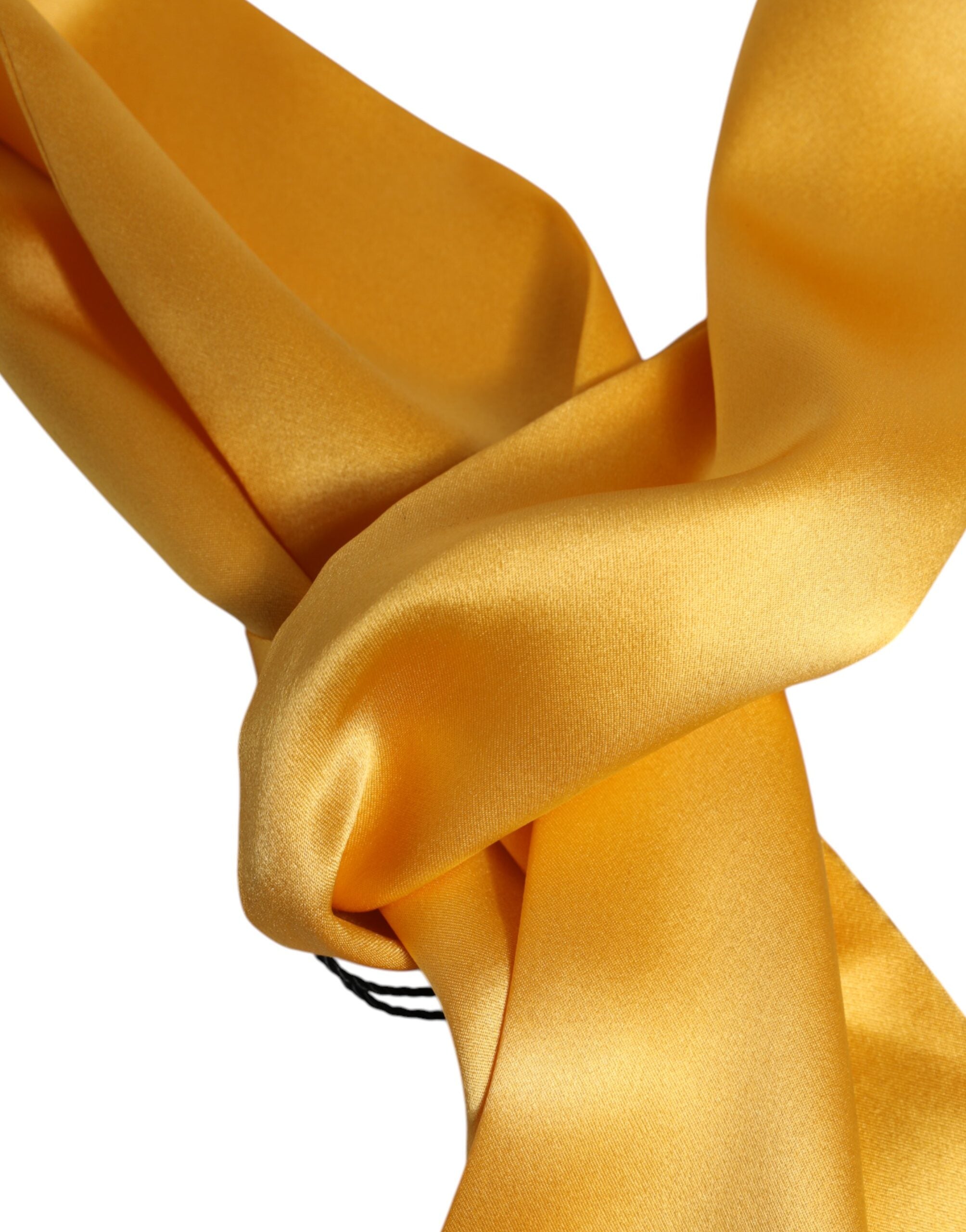 Dolce & Gabbana Gul Satin Siden Smal Foulard Omlottscarf