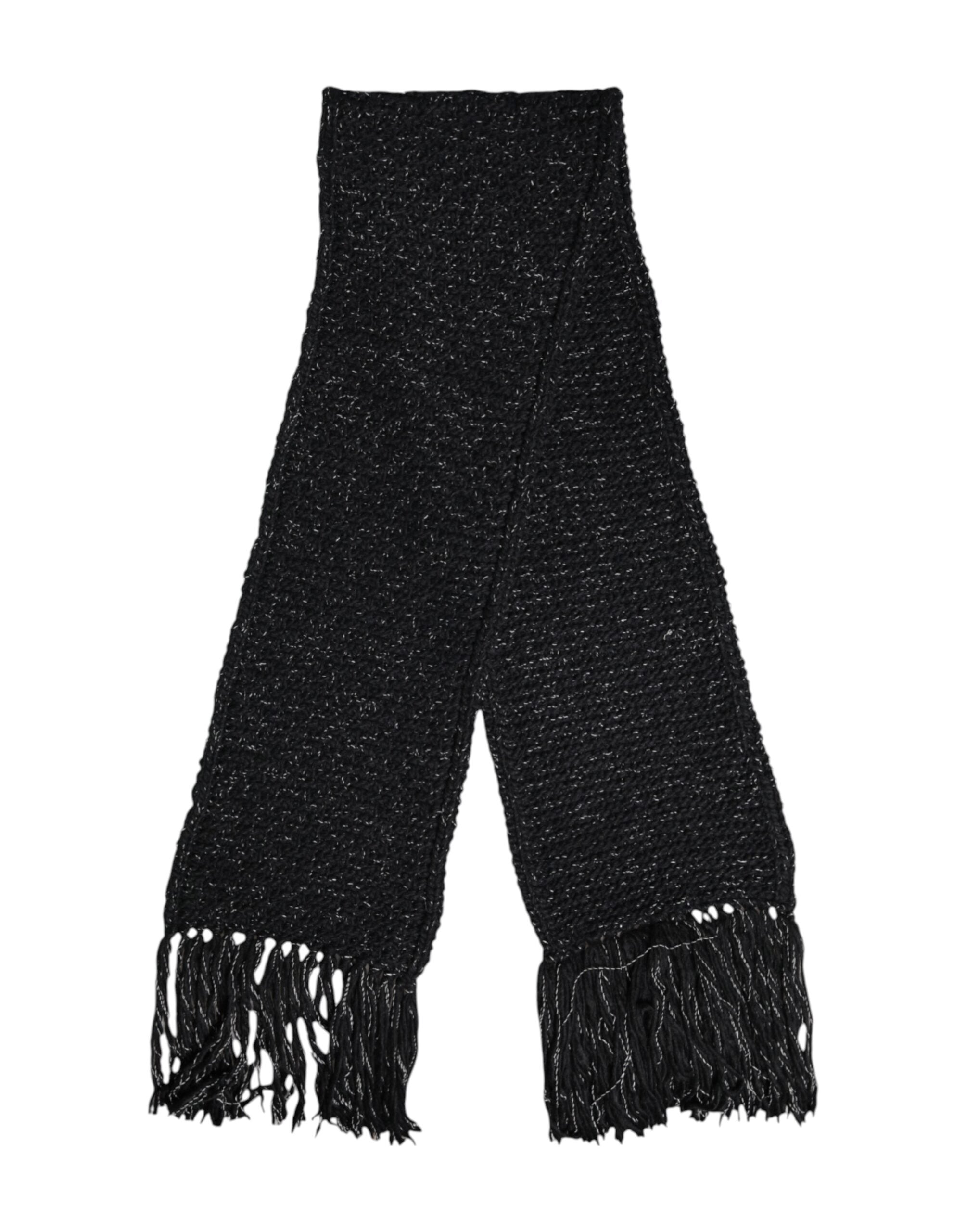 Dolce & Gabbana Svart Kashmir Halsvärmare Omlottsjal Halsduk