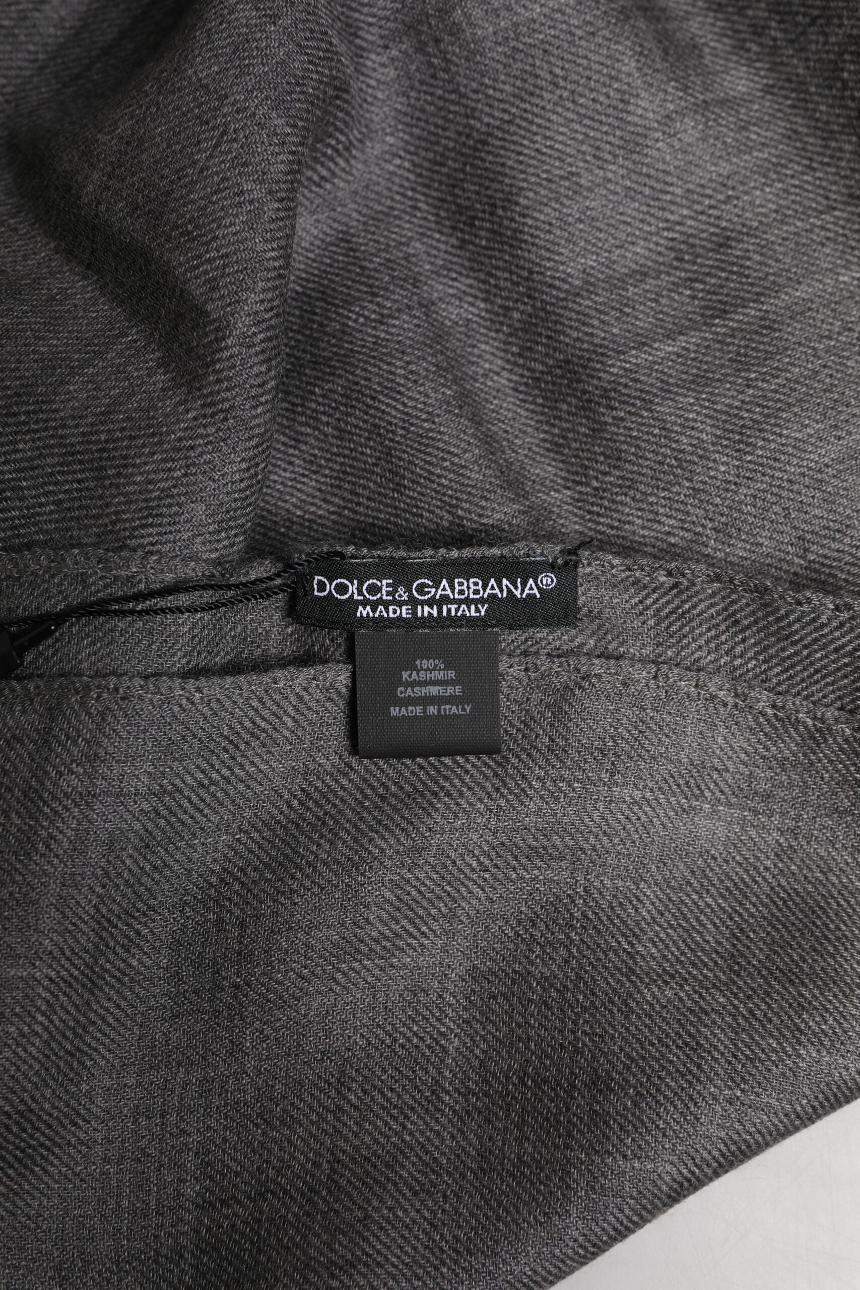 Dolce & Gabbana Grå Logotyptryck Halsvärmare Sjal Halsduk