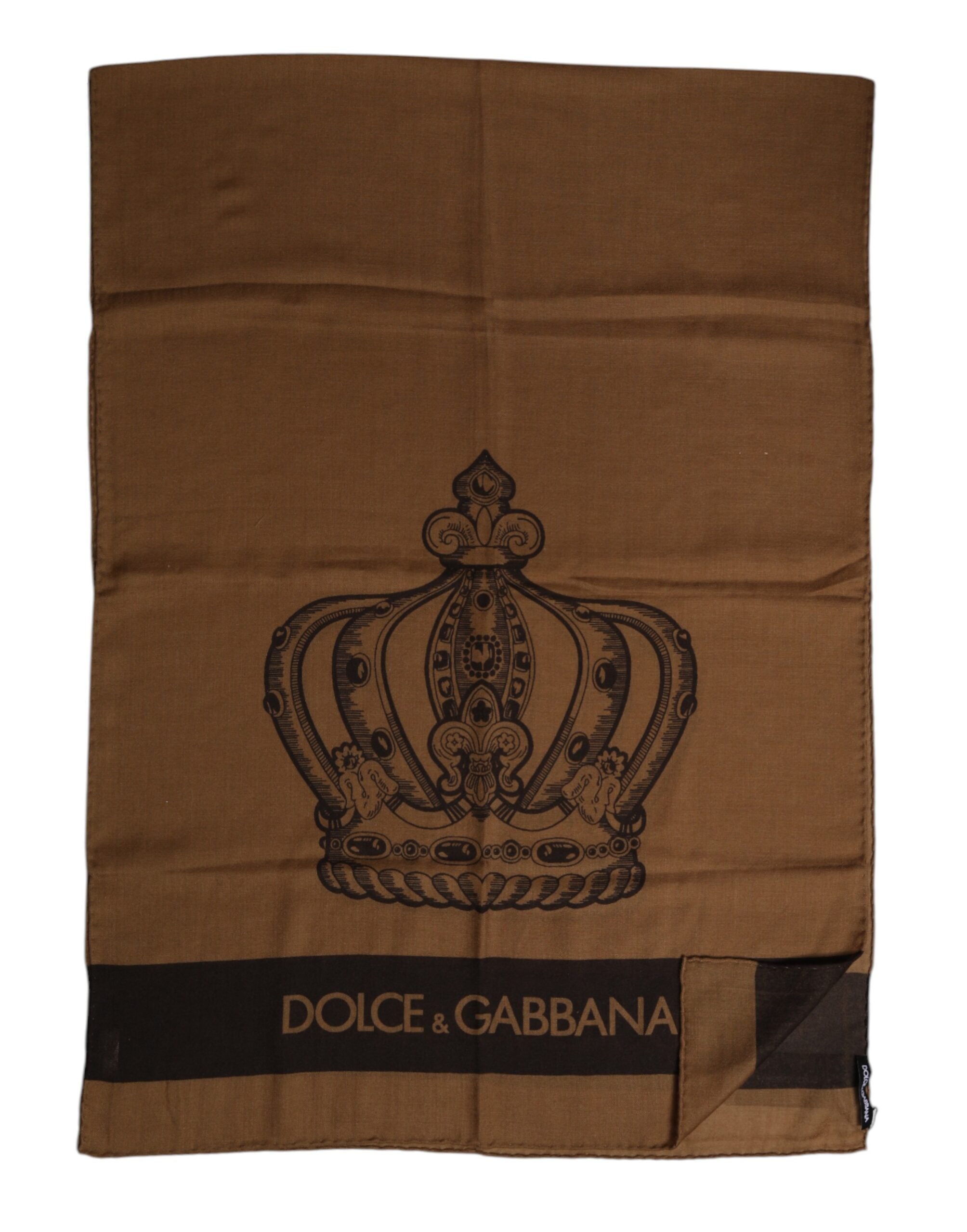 Dolce & Gabbana Brun DG Crown Halsvärmare Herr Foulard Halsduk