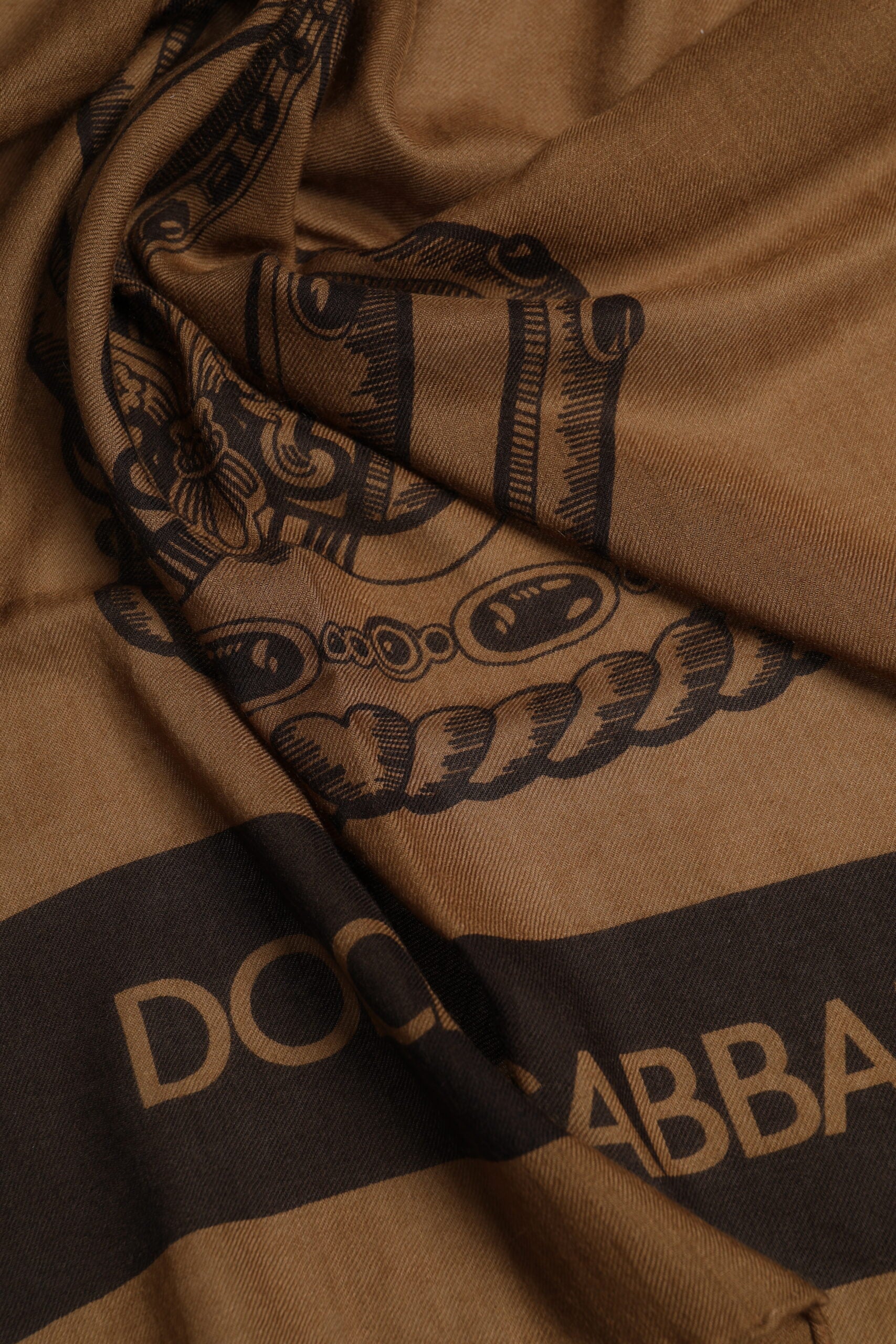 Dolce & Gabbana Brun DG Crown Halsvärmare Herr Foulard Halsduk