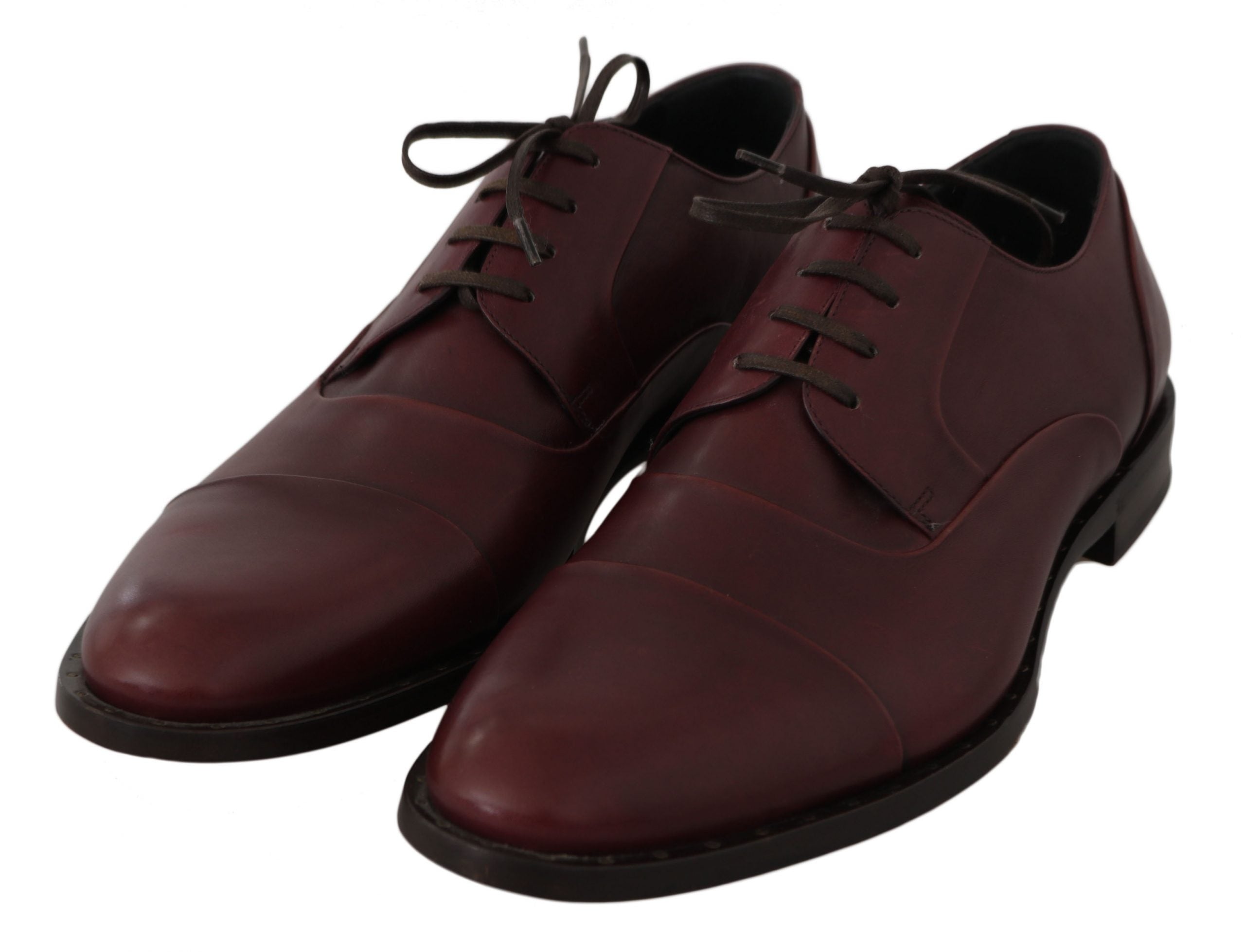 Dolce & Gabbana Röda Bordeaux Läder Derby Formella Skor