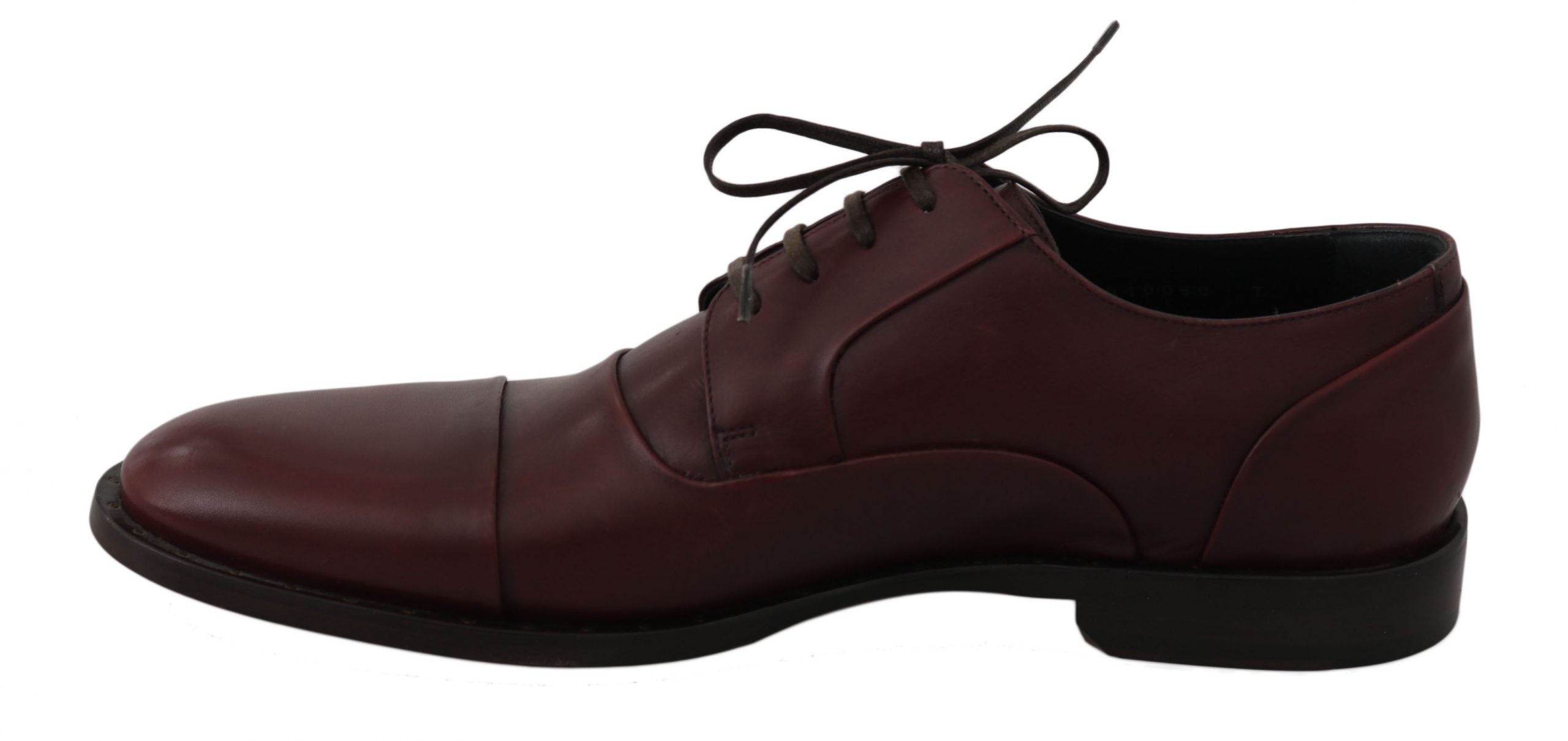 Dolce & Gabbana Röda Bordeaux Läder Derby Formella Skor