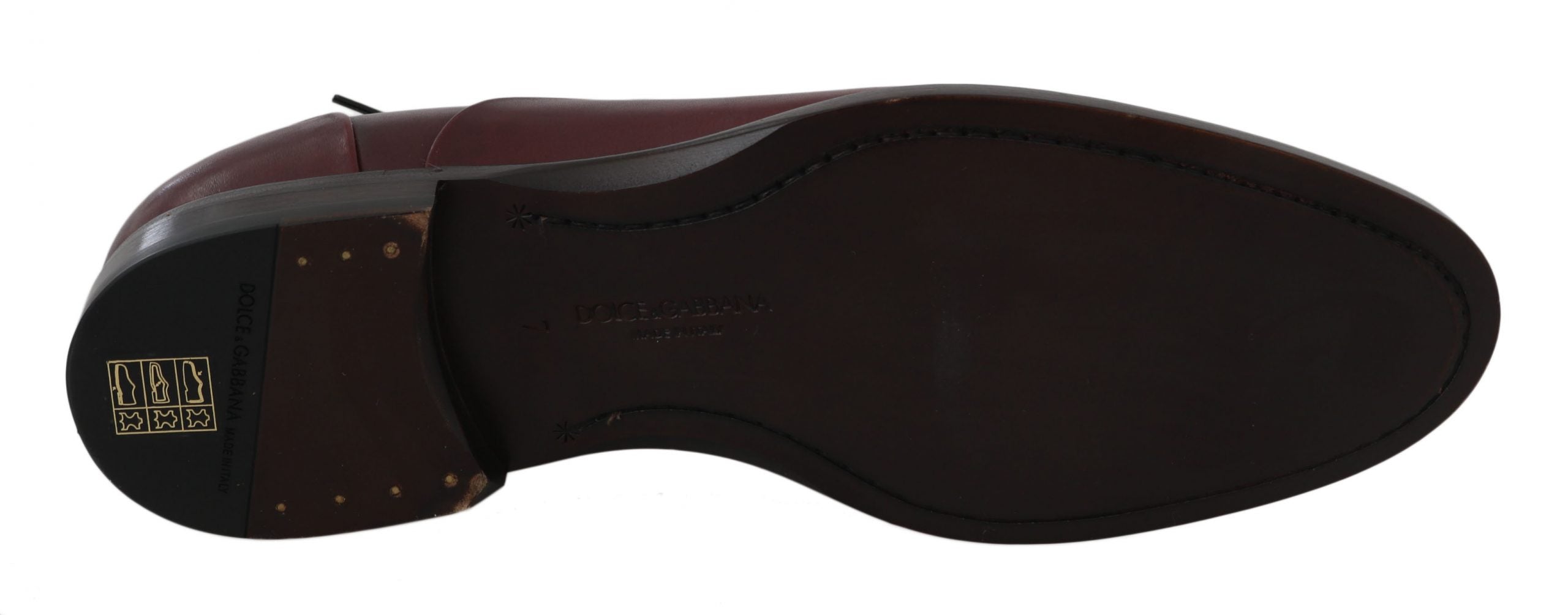 Dolce & Gabbana Röda Bordeaux Läder Derby Formella Skor