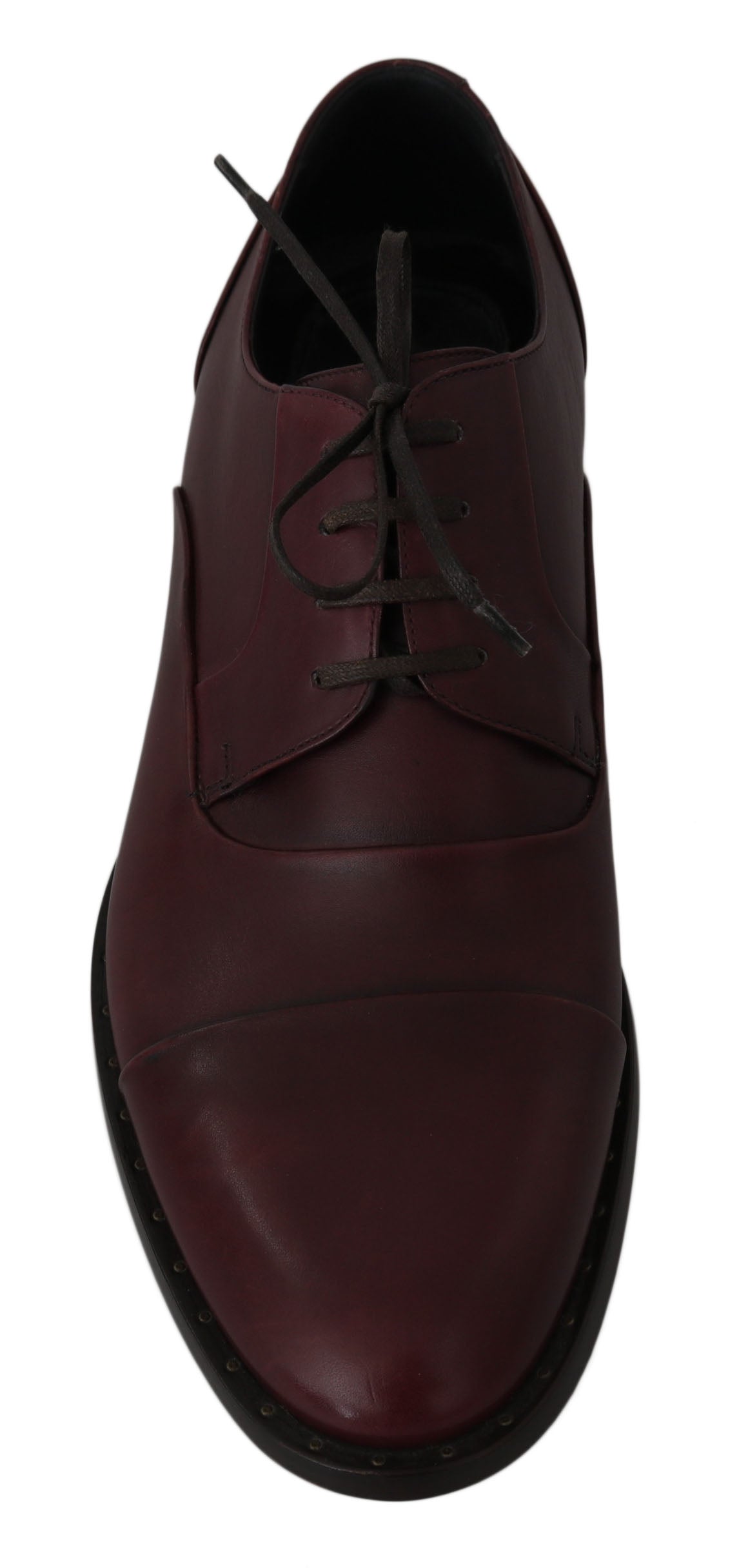 Dolce & Gabbana Röda Bordeaux Läder Derby Formella Skor