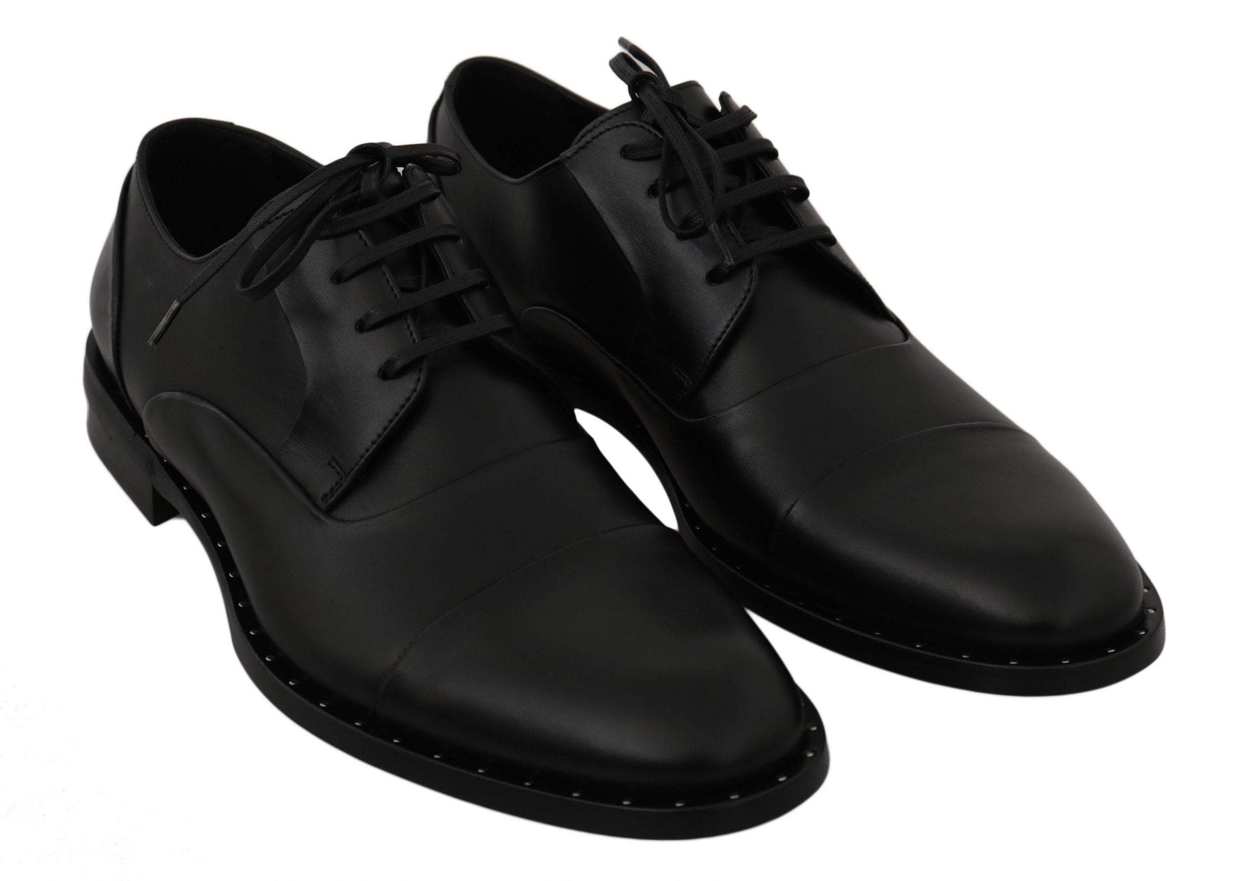 Dolce & Gabbana Svarta Läder Derby Formella Skor
