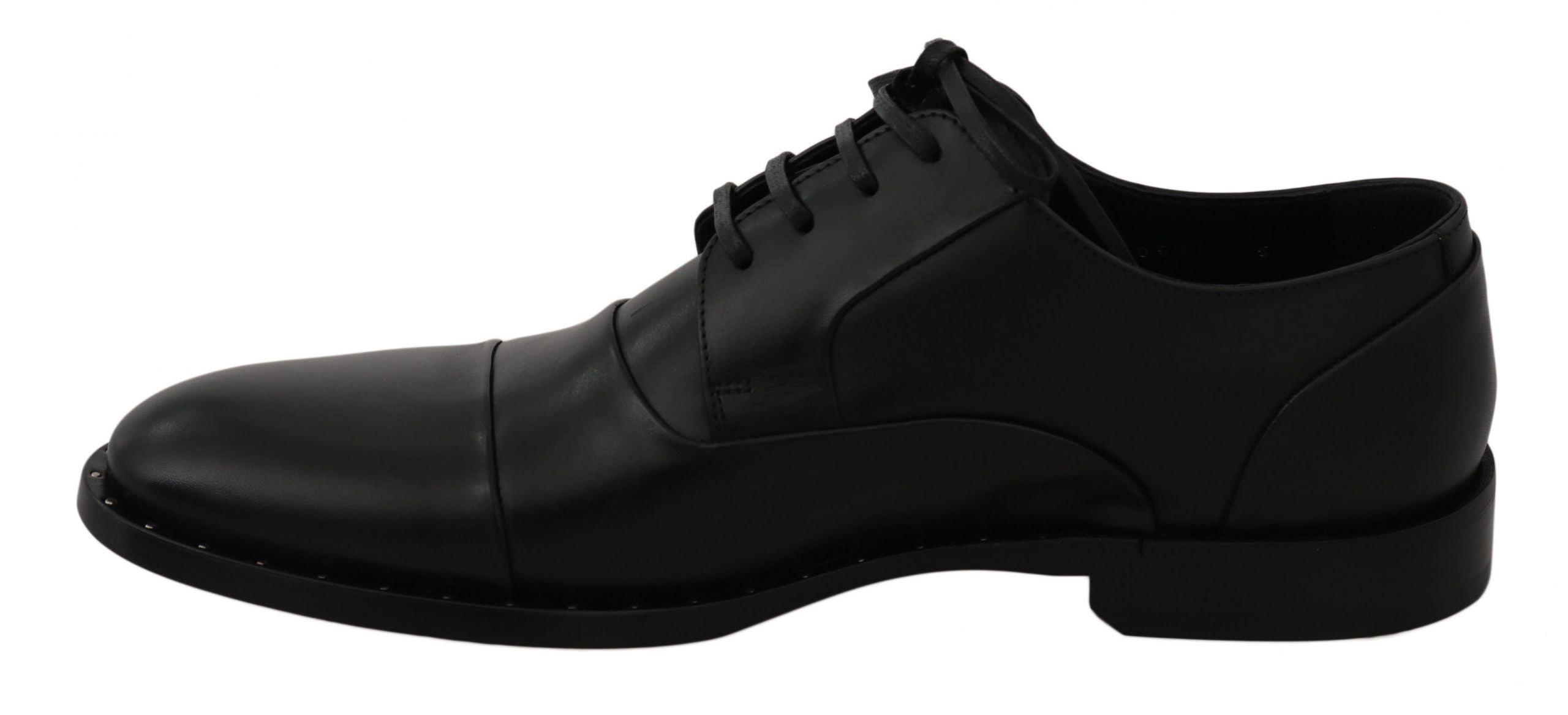 Dolce & Gabbana Svarta Läder Derby Formella Skor