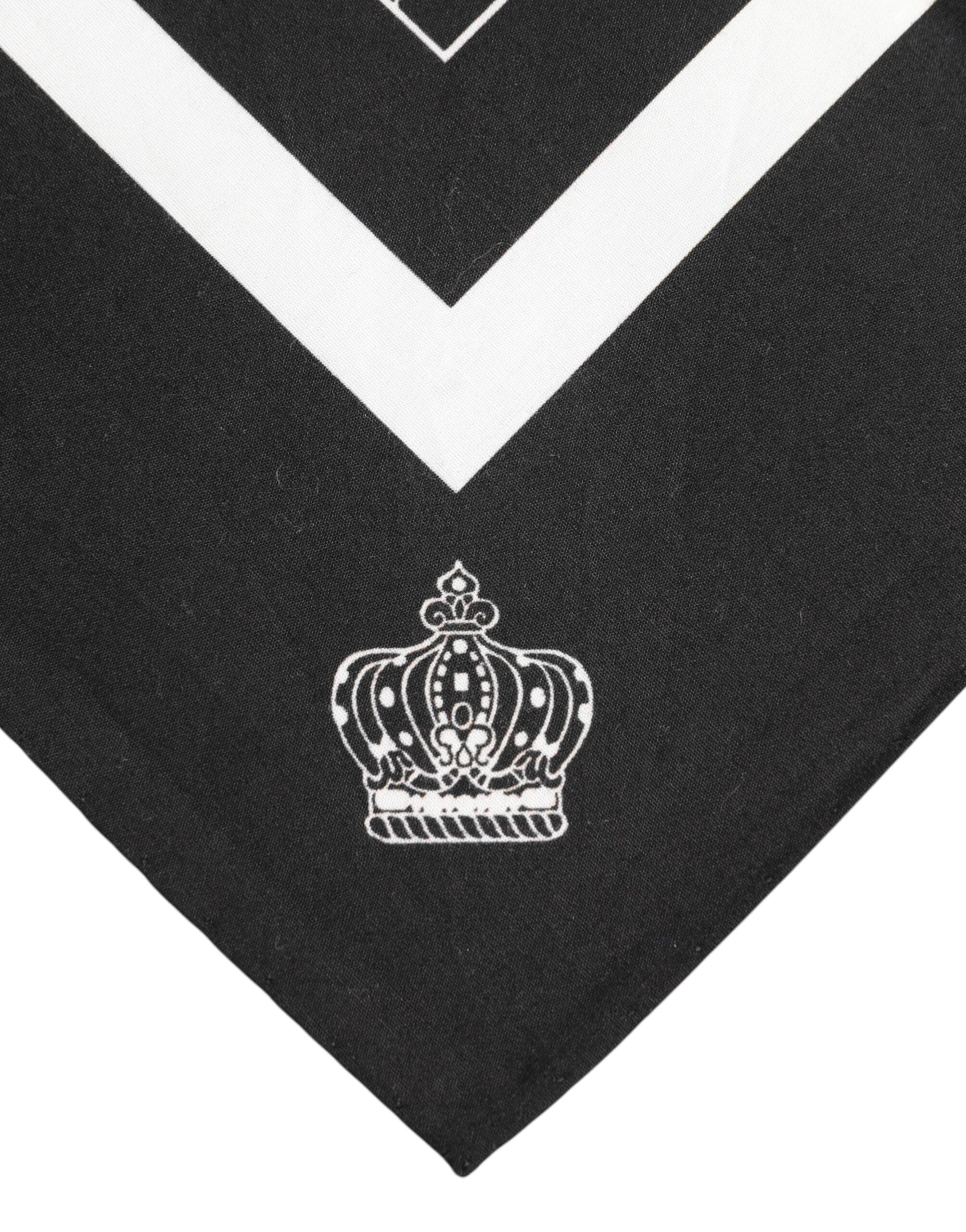 Dolce & Gabbana Svartvit Mönstrad Fyrkantig Foulard Halsduk