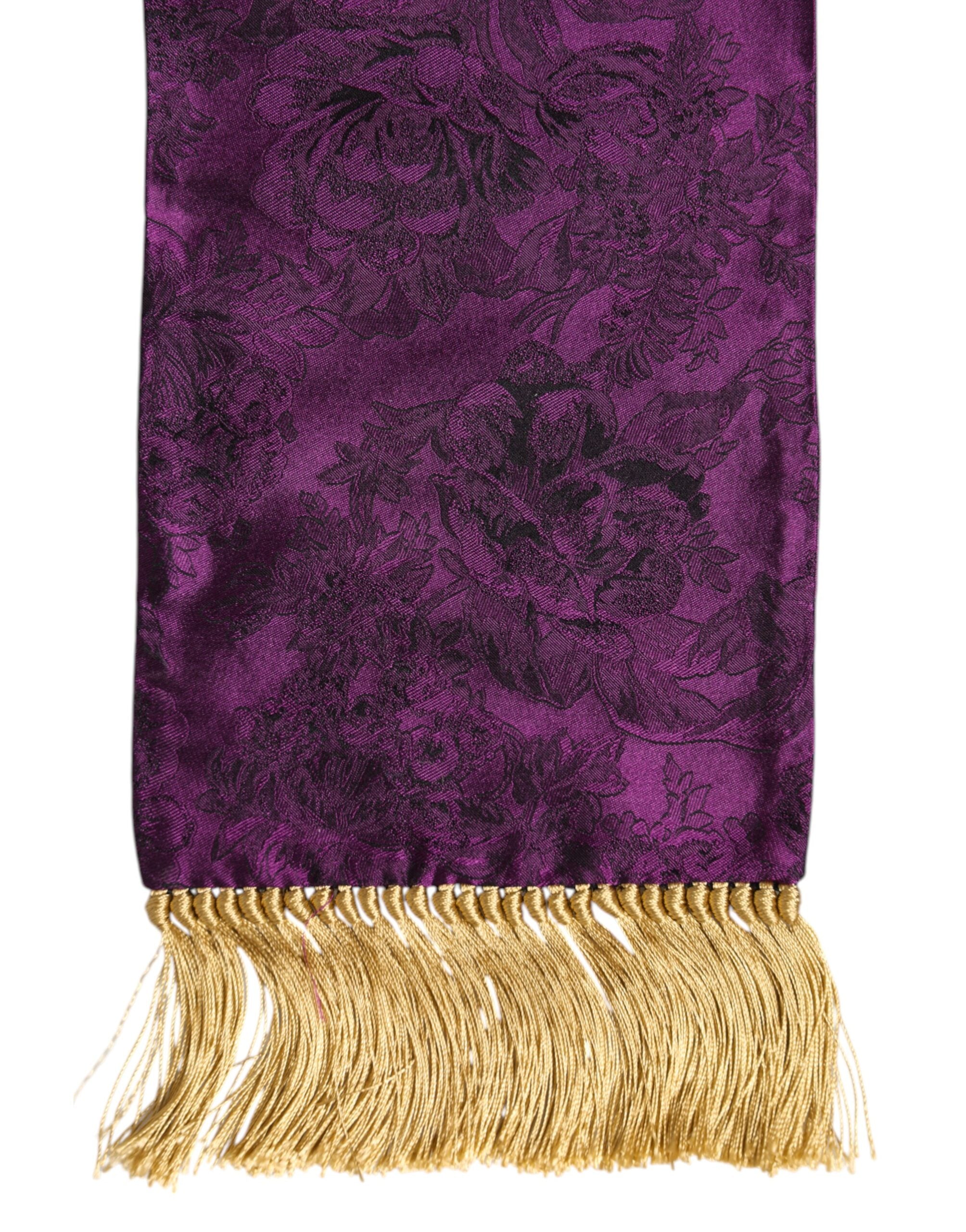 Dolce & Gabbana Lila Sidenfransar Kors Herr Foulard Halsduk