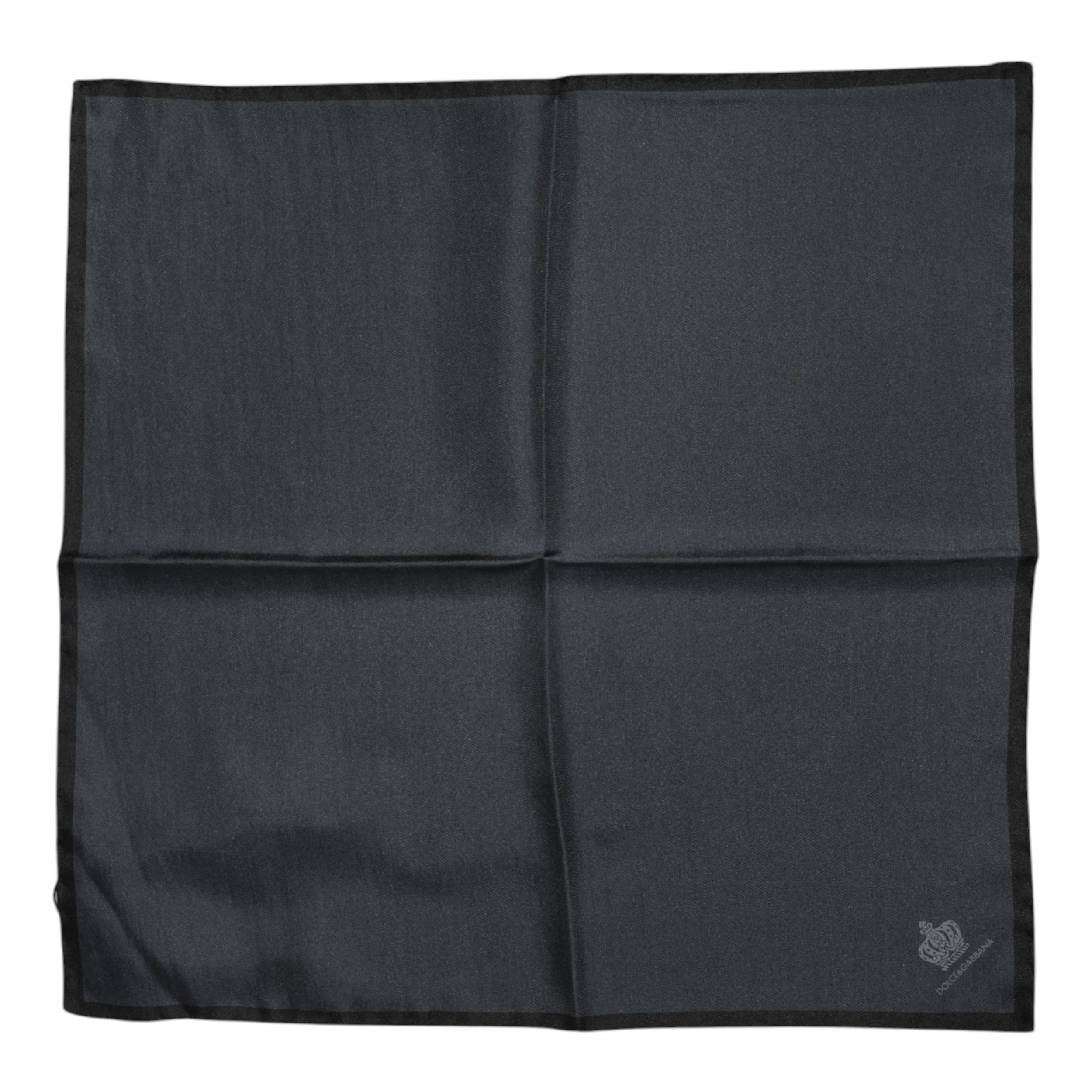 Dolce & Gabbana Mörkgrå DG Crown Sidensjalett Fyrkantig Foulard